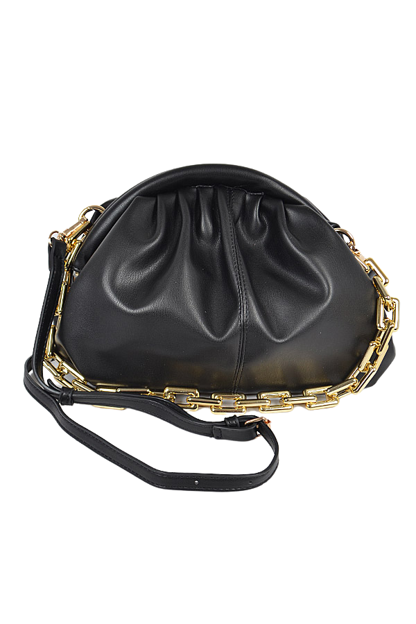 Nova Faux Leather Clutch - Black