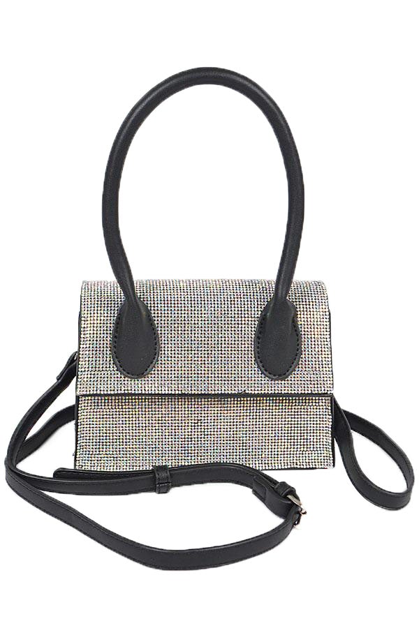 Pure Royalty Rhinestone Purse - Black Multi