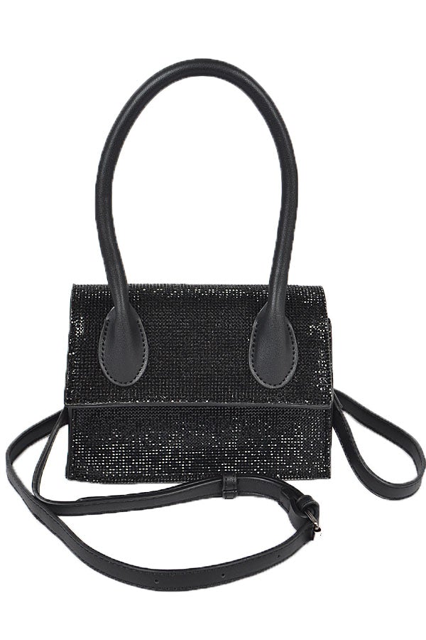 Pure Royalty Rhinestone Purse - Black