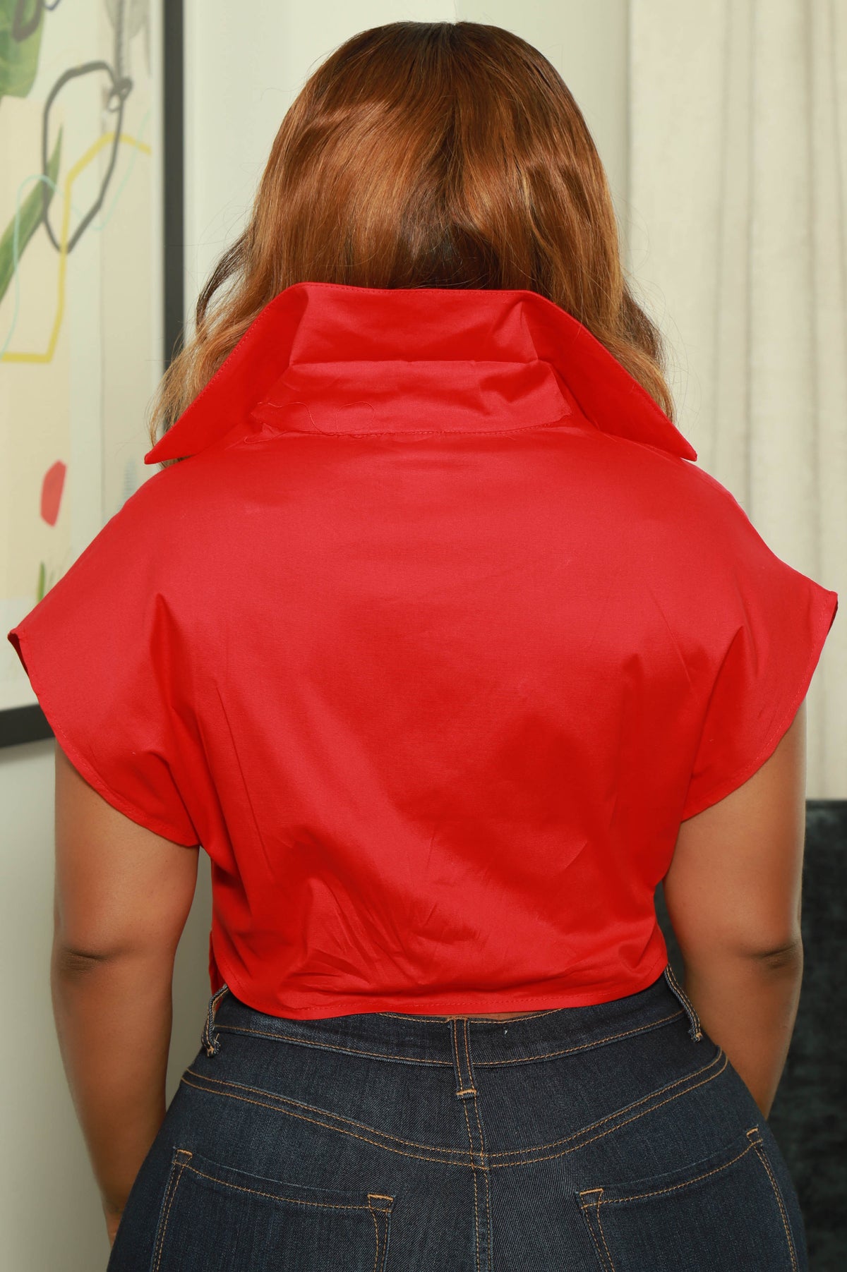 Back To Basics Asymmetrical Top - Red - Swank A Posh