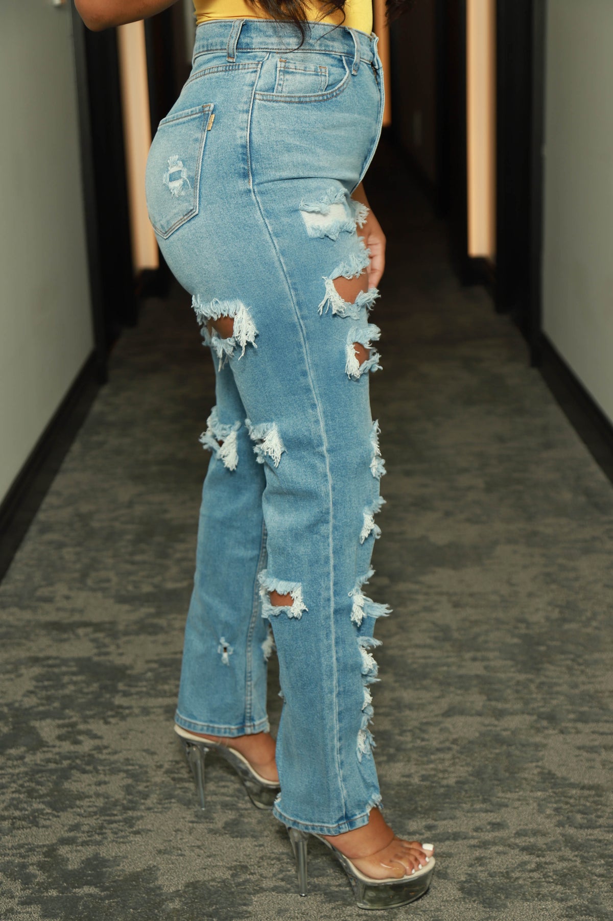 Pregame Distressed High Rise Jeans - Medium Wash - Swank A Posh