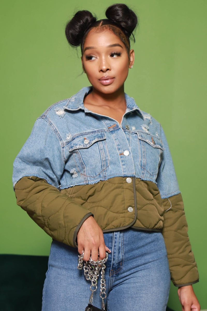 Pay The Tab Two Toned Denim Jacket