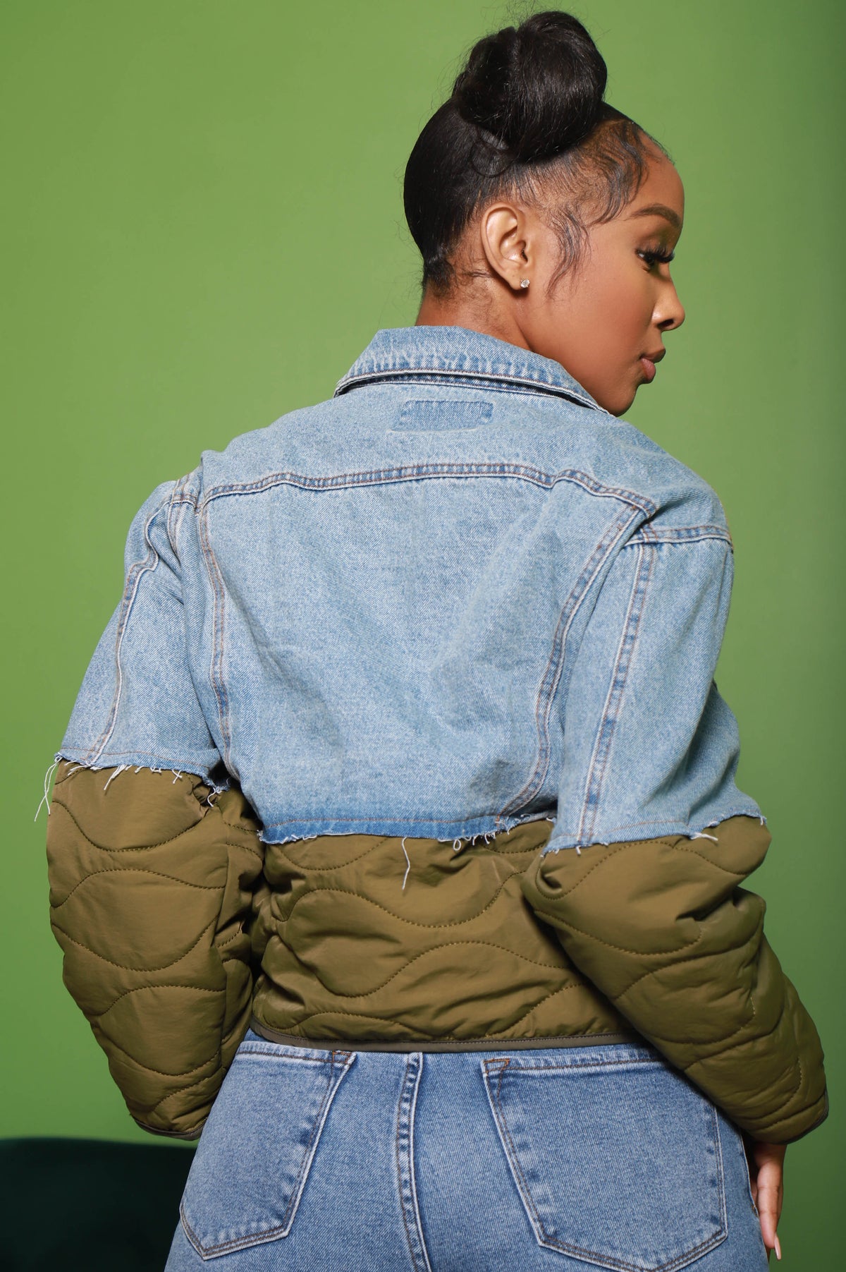 Pay The Tab Two Toned Denim Jacket - Swank A Posh