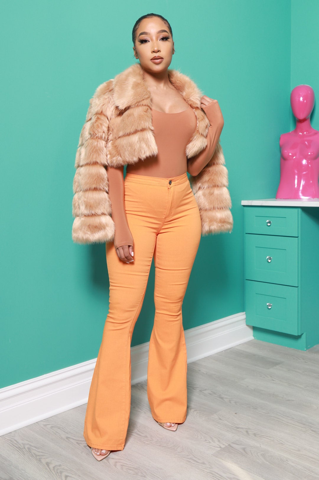 Lodge Simple Full Shaping Bodysuit - Clay - Swank A Posh