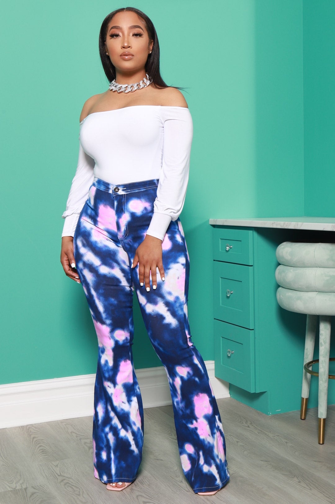 Hazy Off The Shoulder Bodysuit - White - Swank A Posh