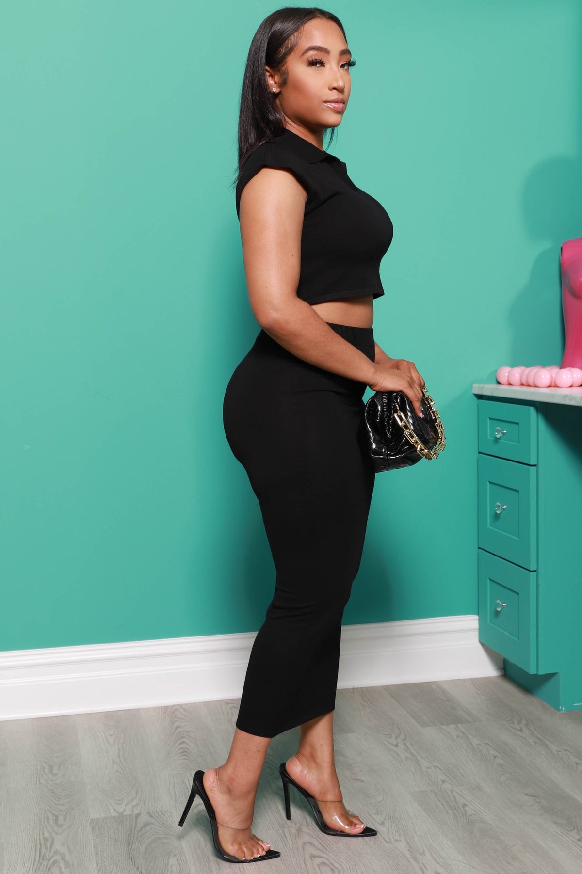 Weekend Vibes Maxi Skirt Set - Black - Swank A Posh