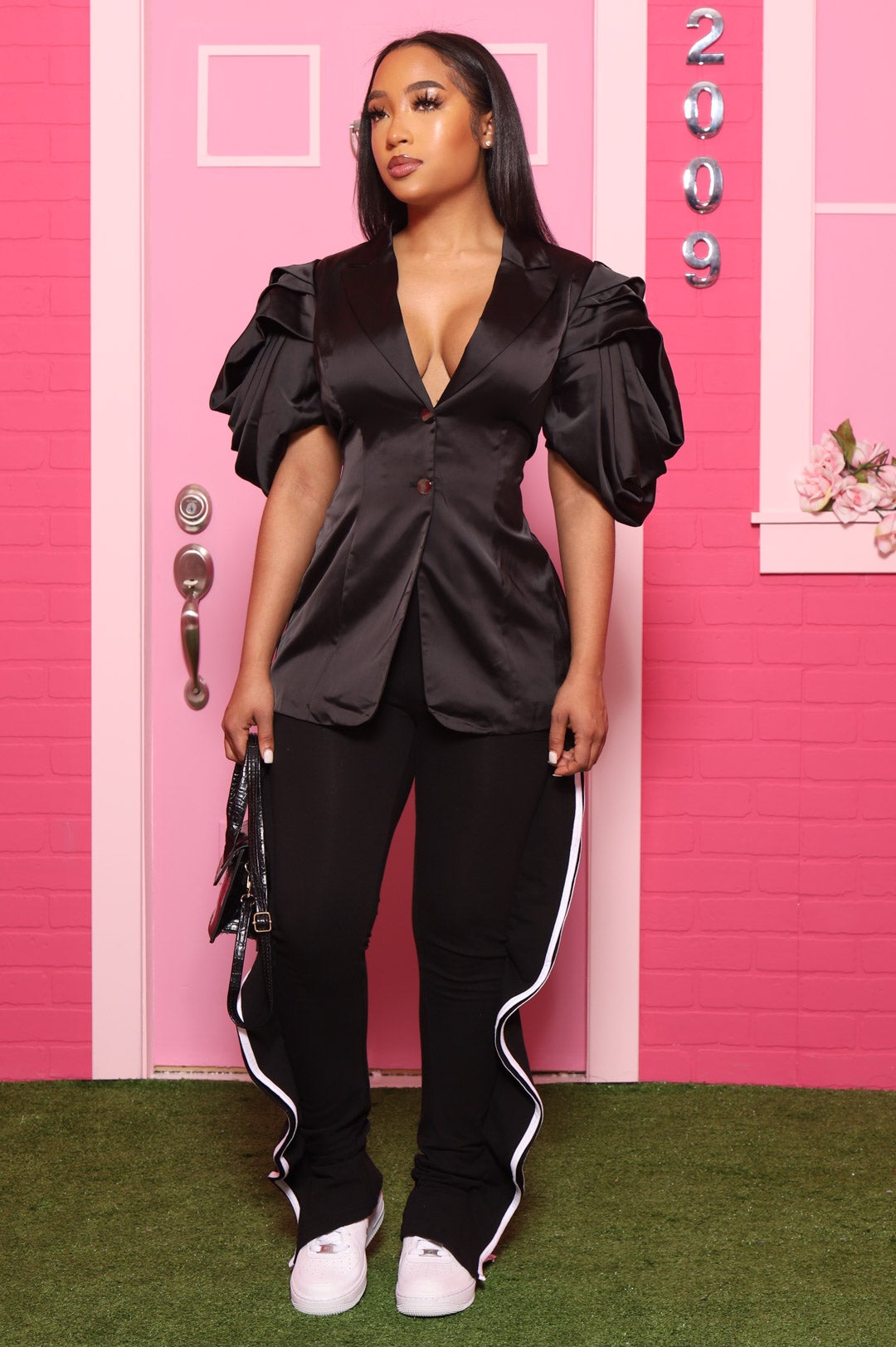 On The Ave Lined Ruffle Joggers - Black - Swank A Posh