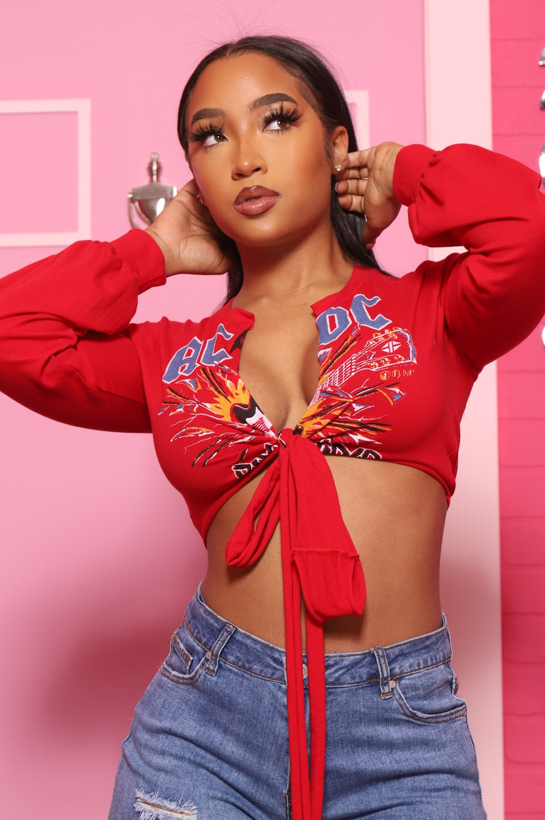 Blow Up Your Video Graphic Top - Red - Swank A Posh