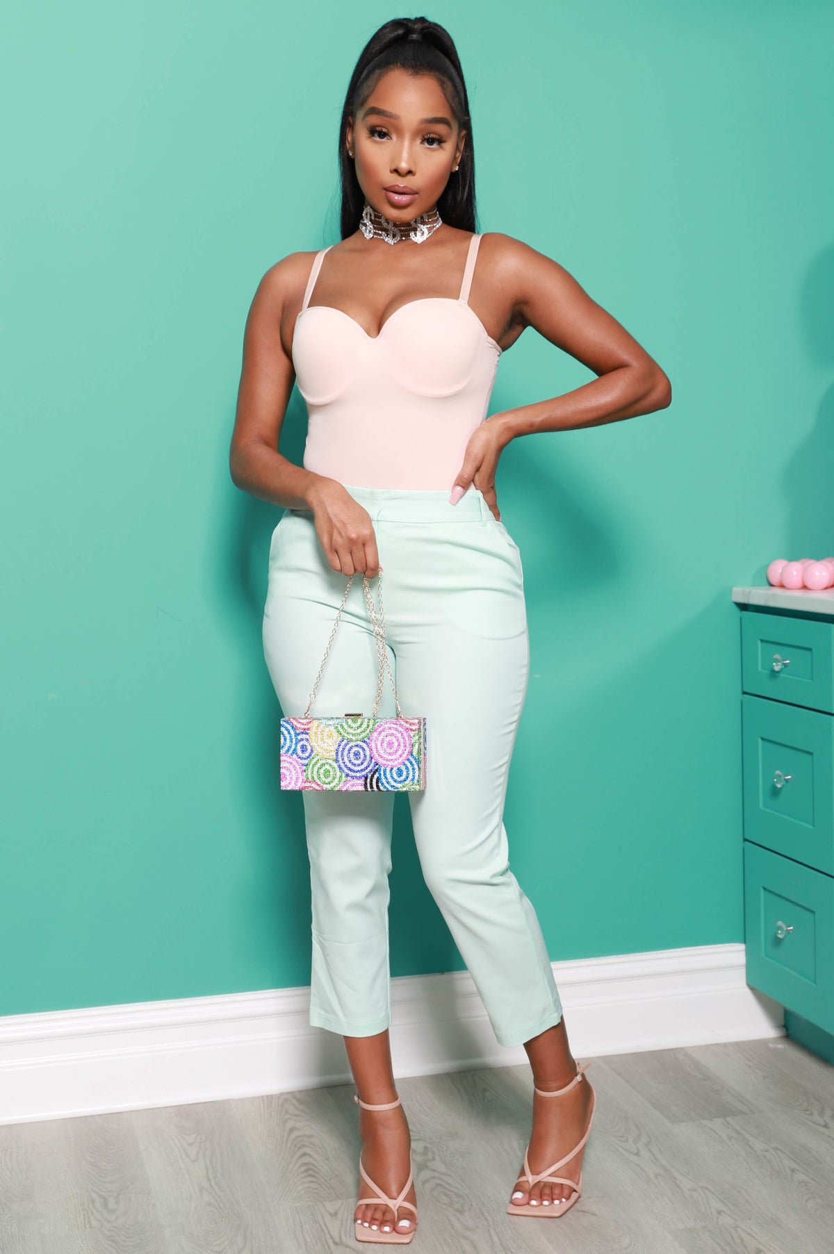 Full Circle Rhinestone Clutch Rainbow Bag - Swank A Posh