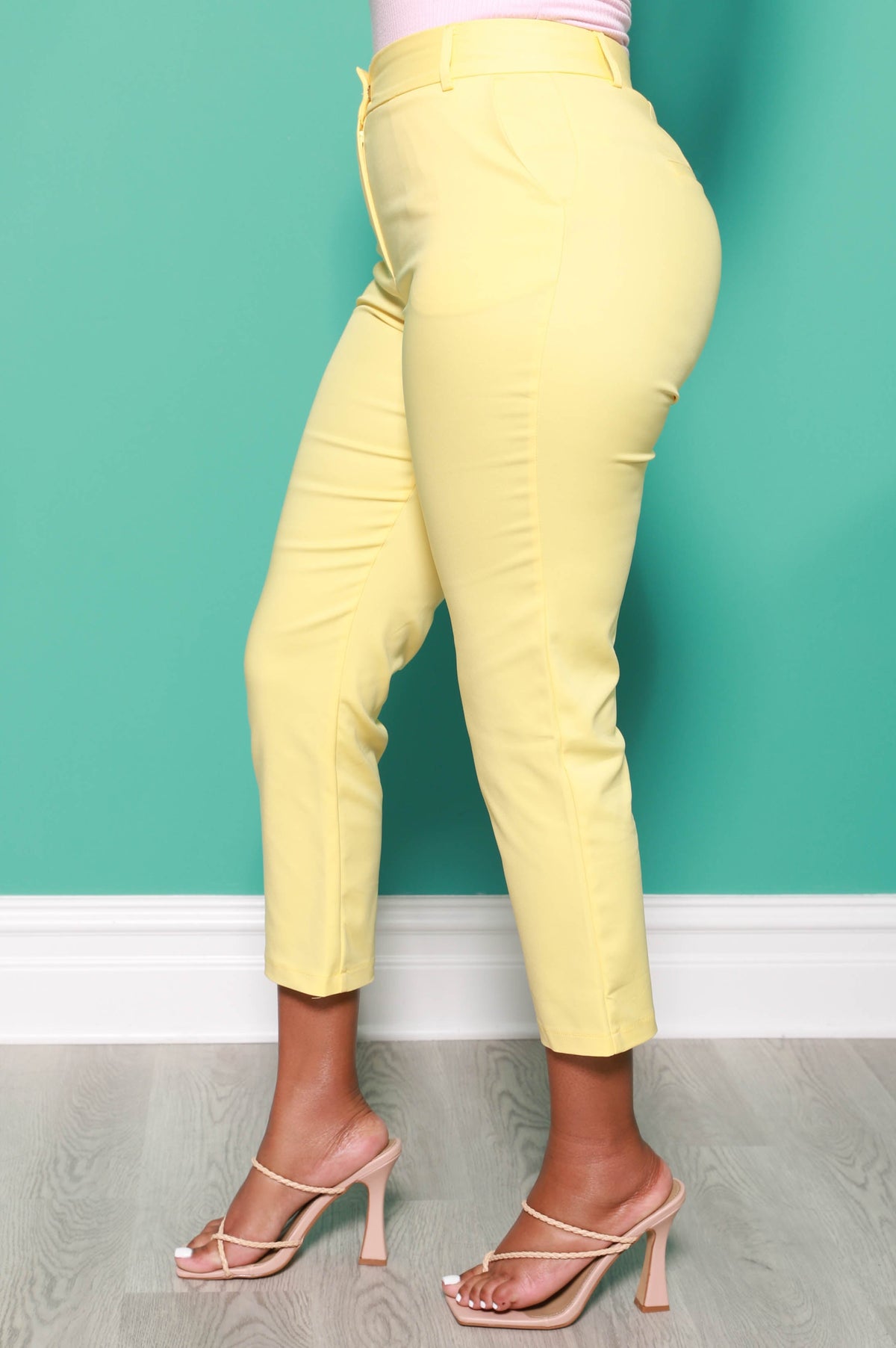 Look Again High Waisted Pants - Yellow - Swank A Posh