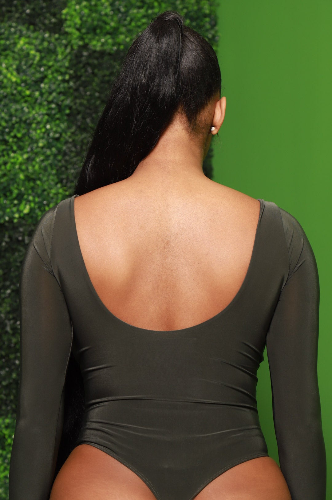 Lodge Simple Full Shaping Bodysuit - Olive - Swank A Posh