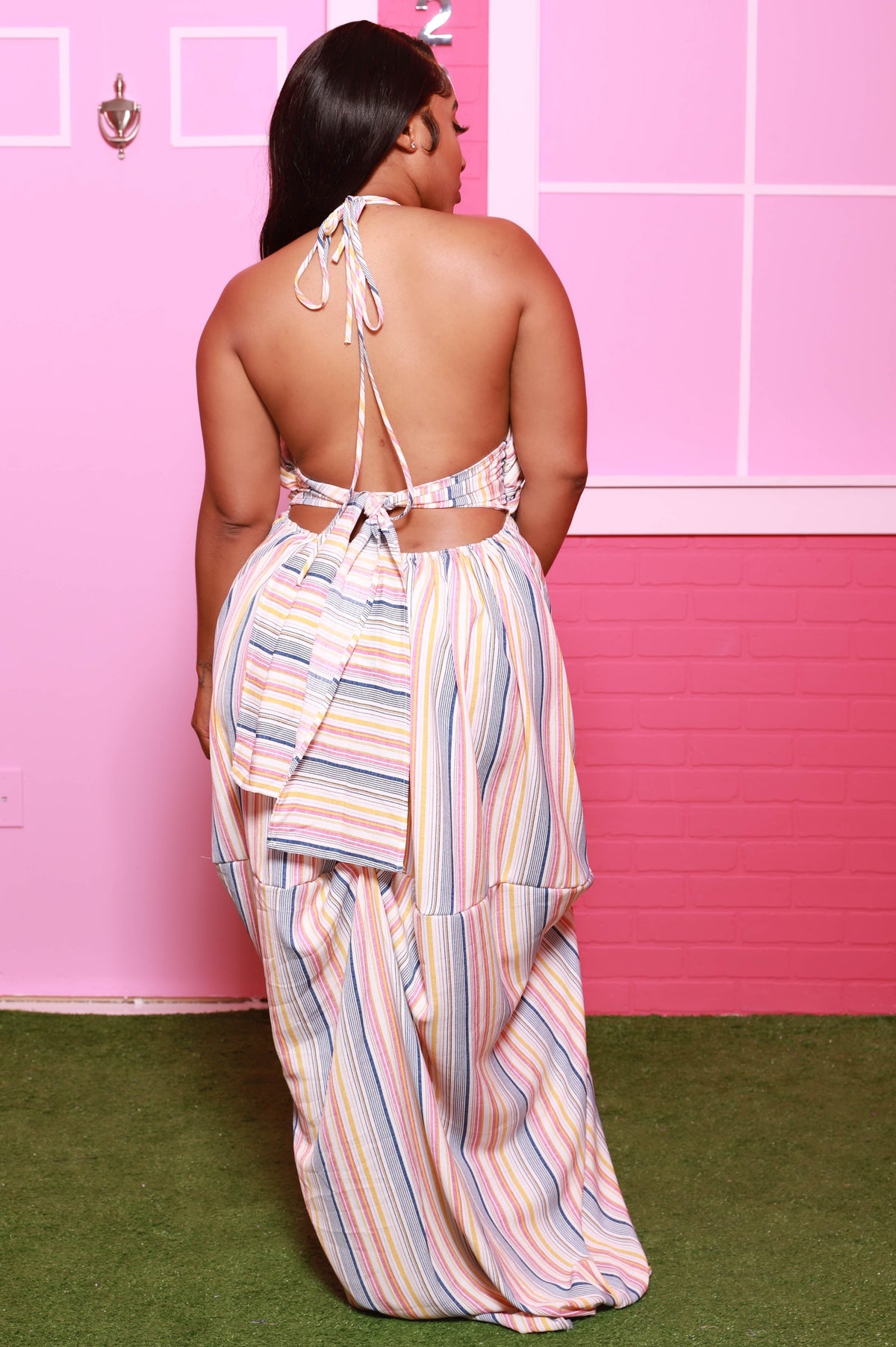 Stripe It To Me Maxi Dress - Pink Blue - Swank A Posh