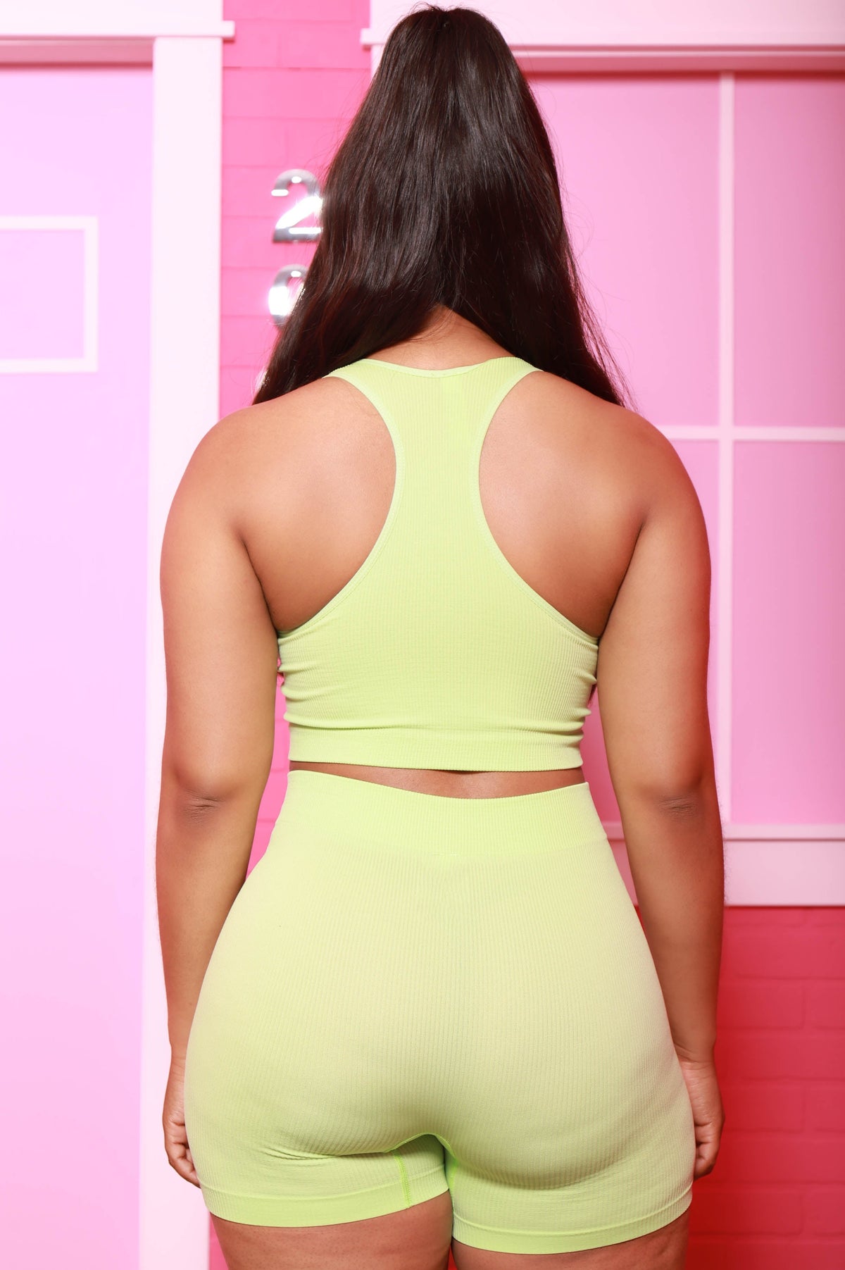 Viral V-Neck Biker Set - Lime - Swank A Posh