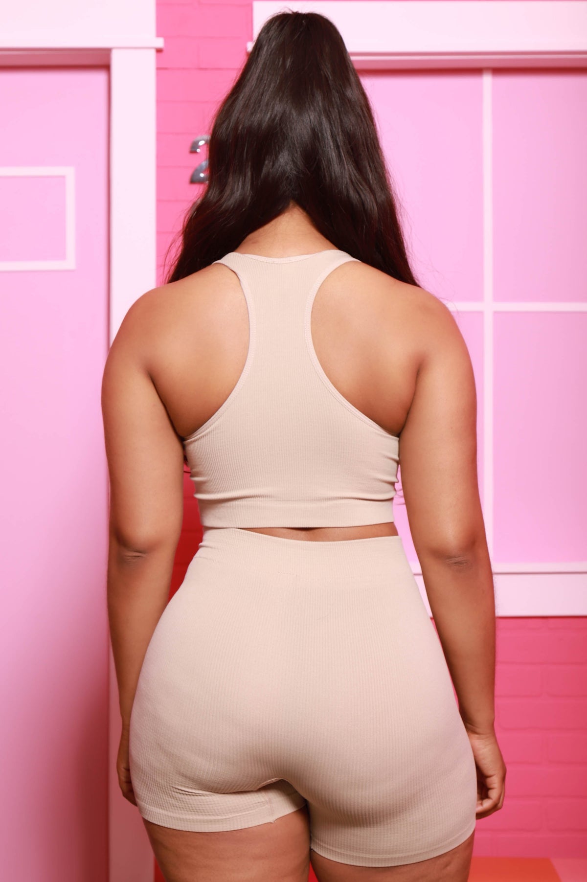 Viral V-Neck Biker Set - Sand - Swank A Posh