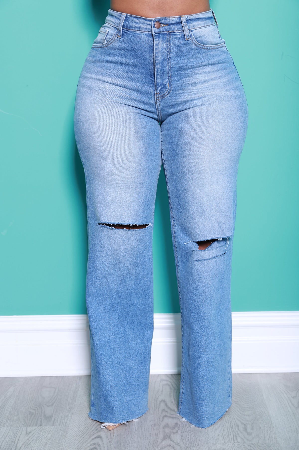 Renegade High Waist Distressed Mom Jeans - Swank A Posh