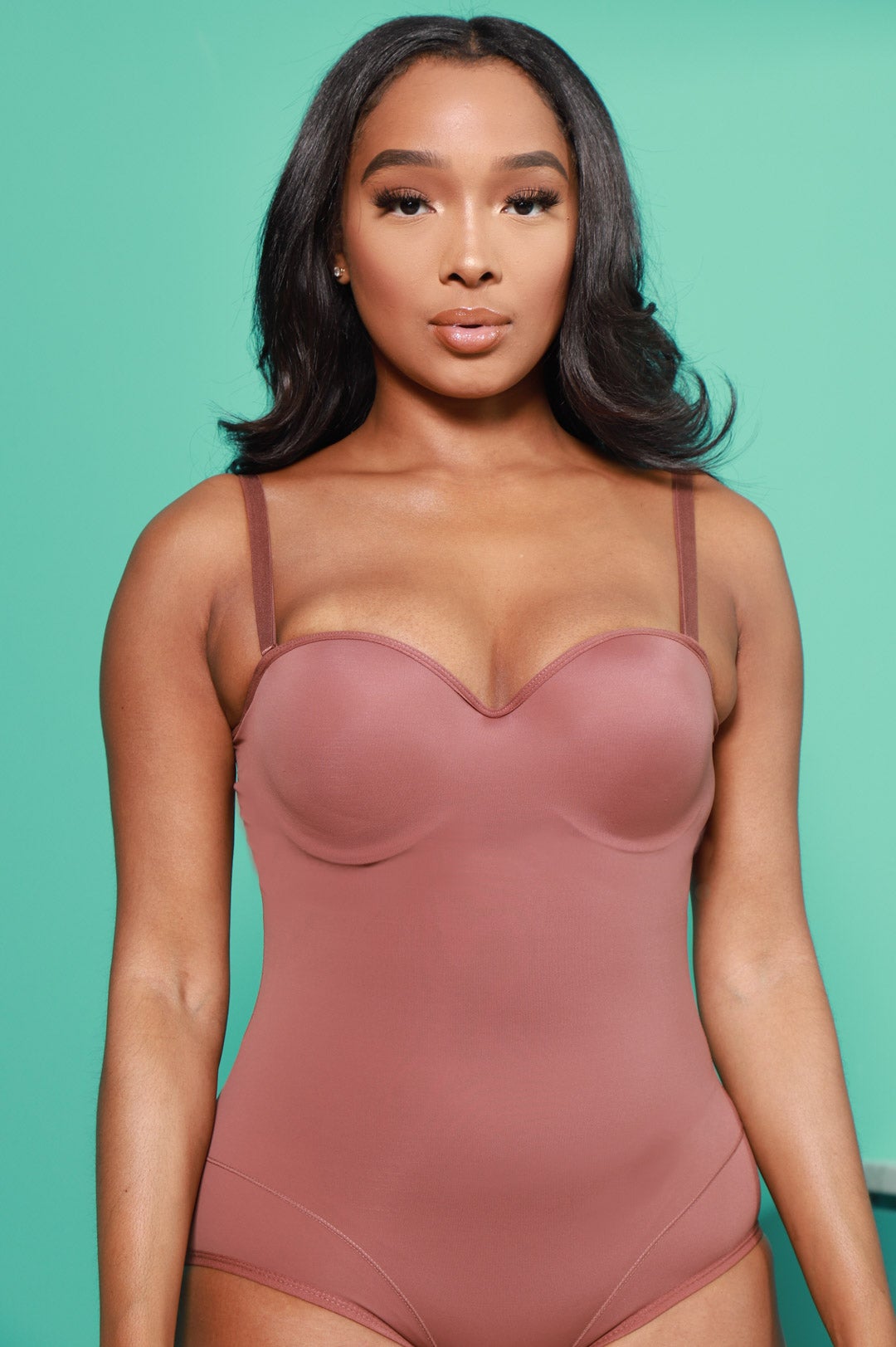 Doctored Form Shape Wear Bodysuit - Brown - Swank A Posh