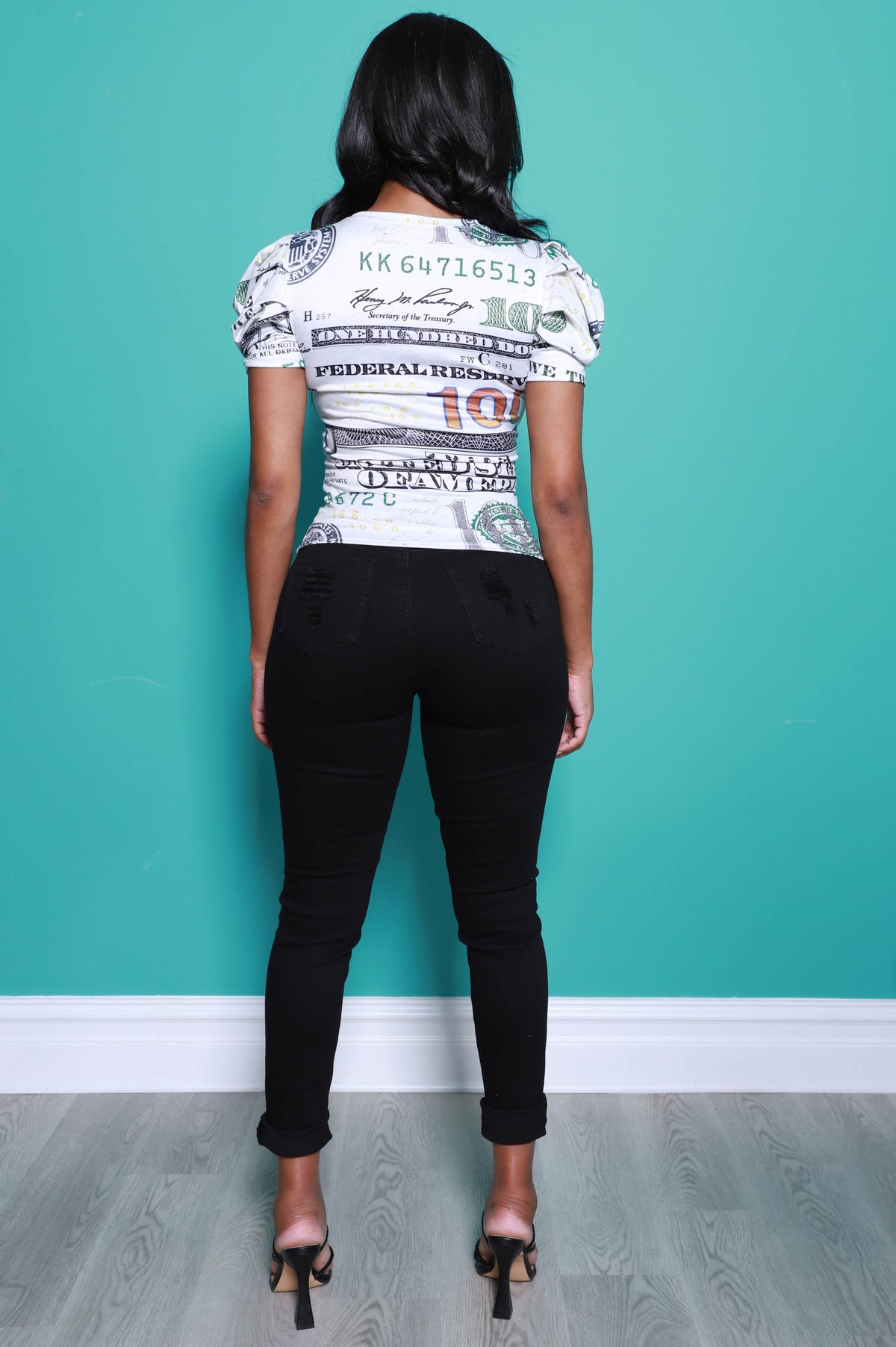 Worth It Print Power Sleeve T-Shirt - Swank A Posh