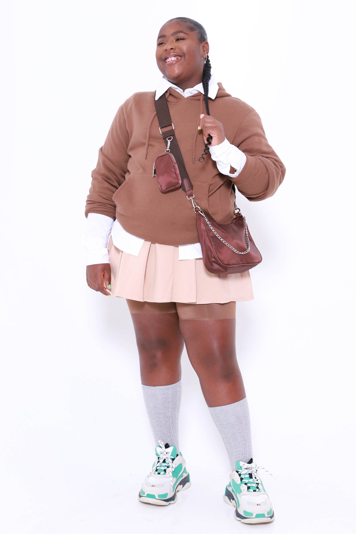 Deuce Mini Pleated Flare Tennis Skirt - Sand - Swank A Posh