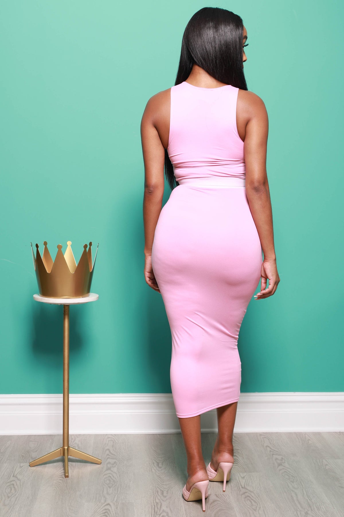 Stole Your Boyfriend Maxi Skirt Set - Baby Pink - Swank A Posh