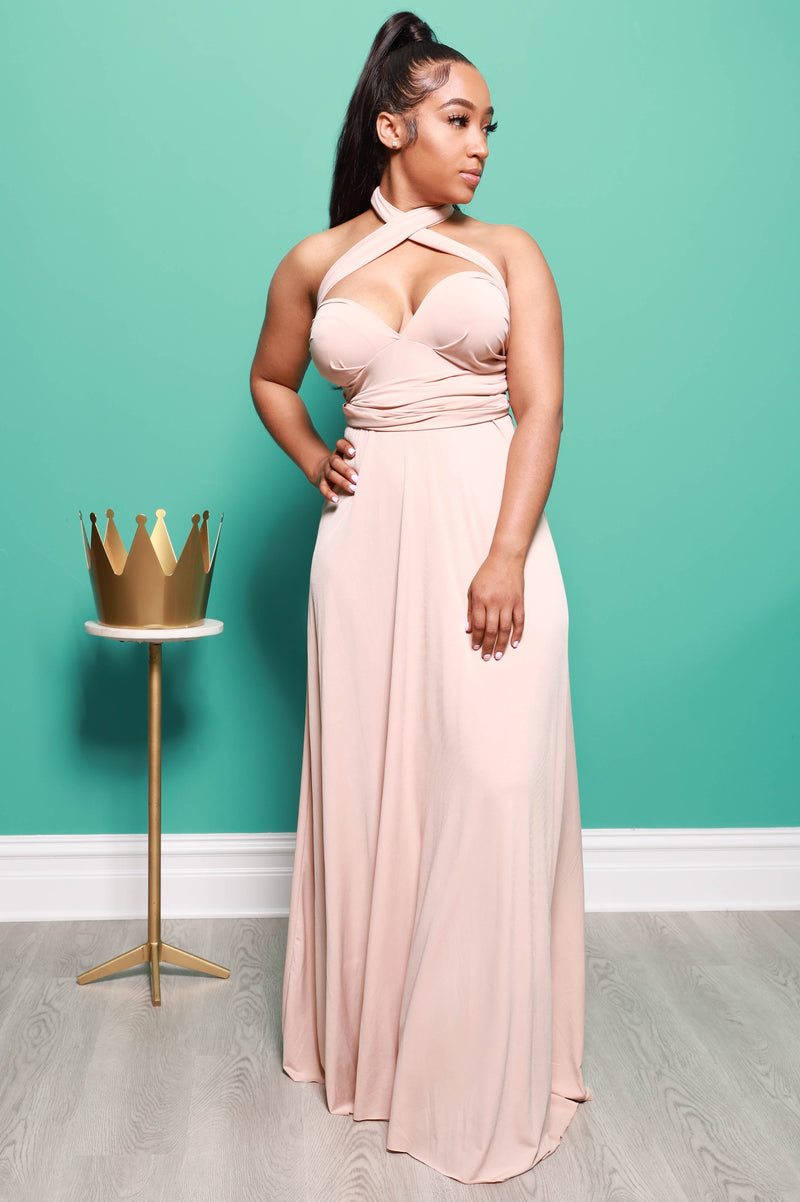 Main Event Maxi Multi Way Dress - Wheat