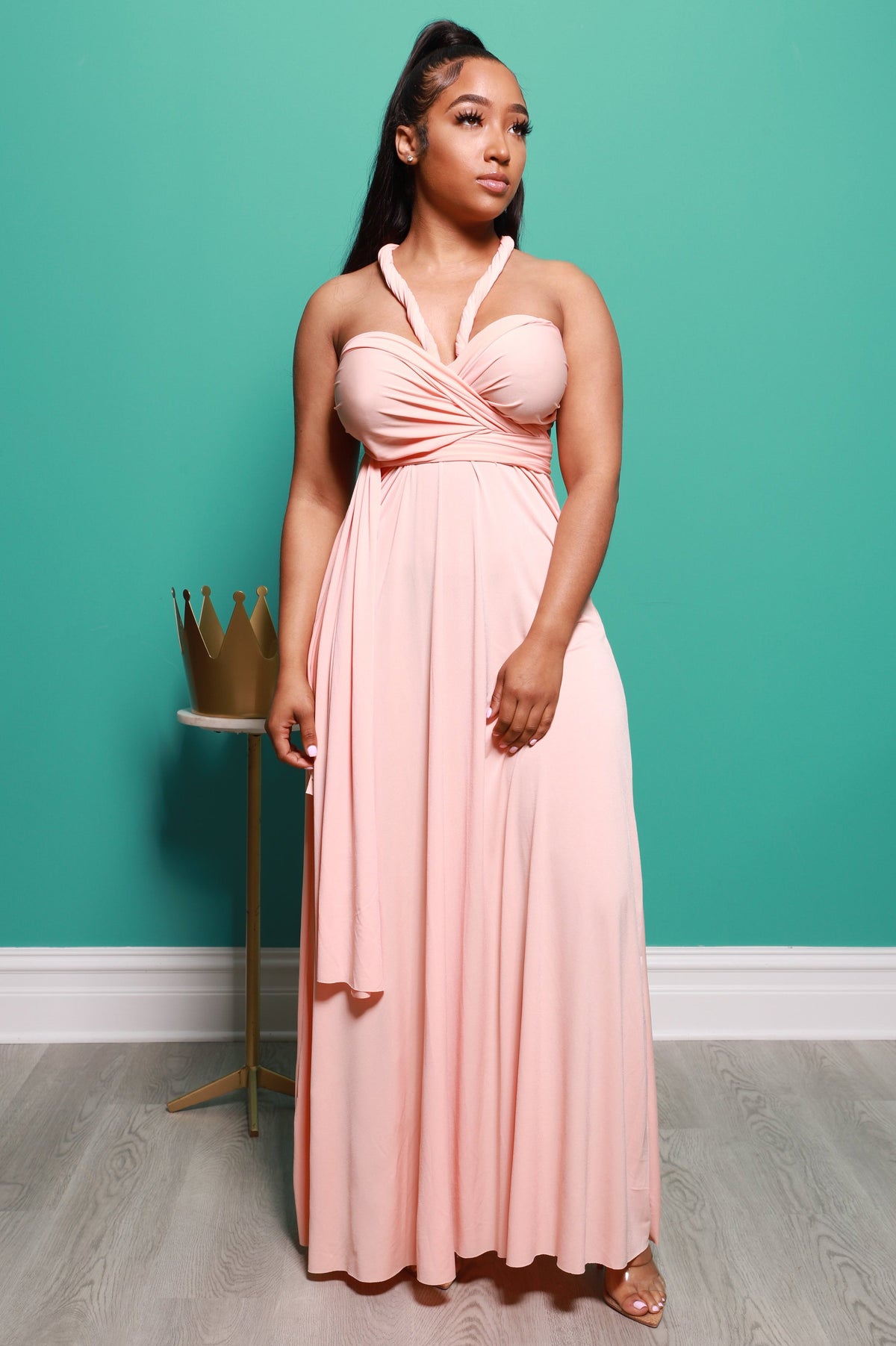 Main Event Maxi Multi Way Dress - Creamsicle - Swank A Posh