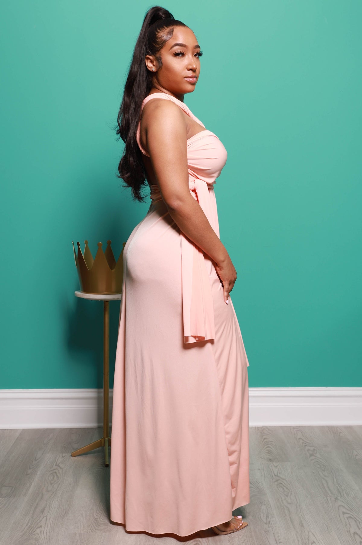 Main Event Maxi Multi Way Dress - Creamsicle - Swank A Posh