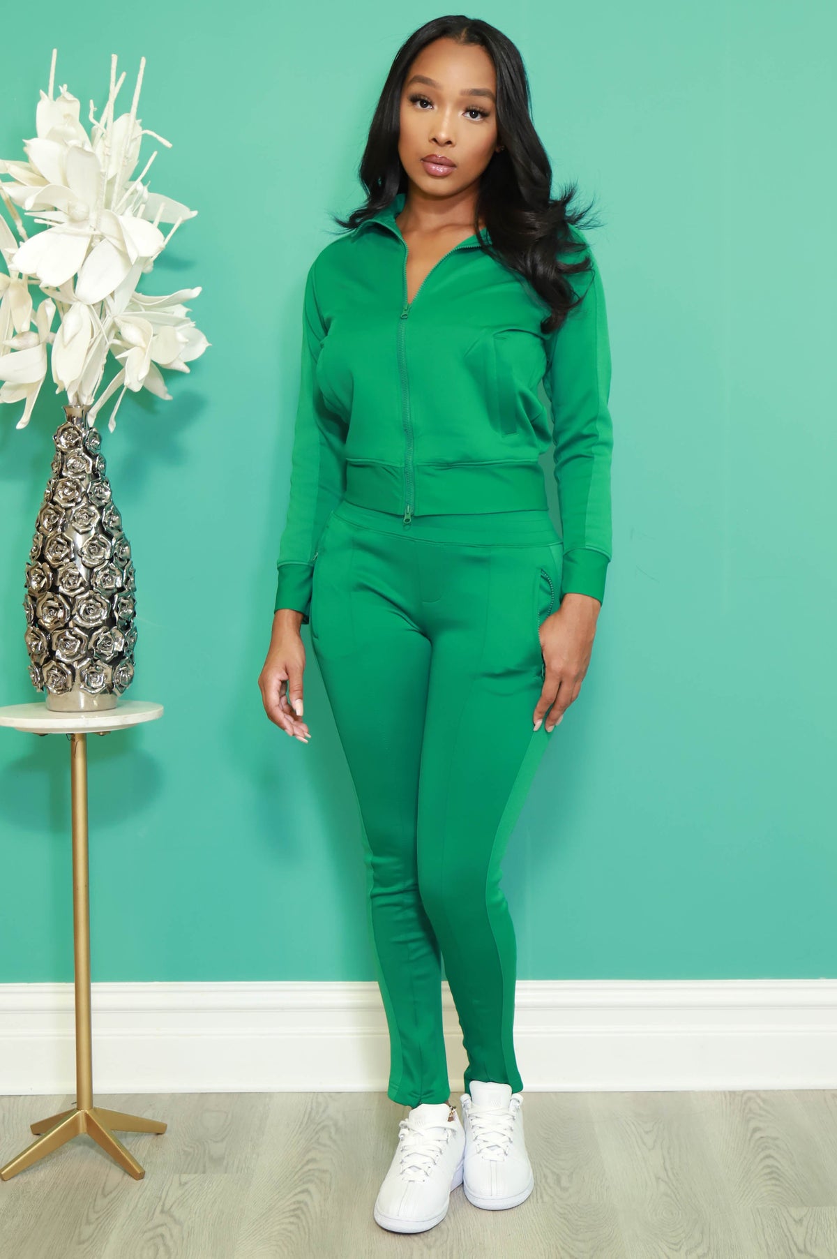 Somewhere Between Lined Tracksuit  - Kelly Green - Swank A Posh