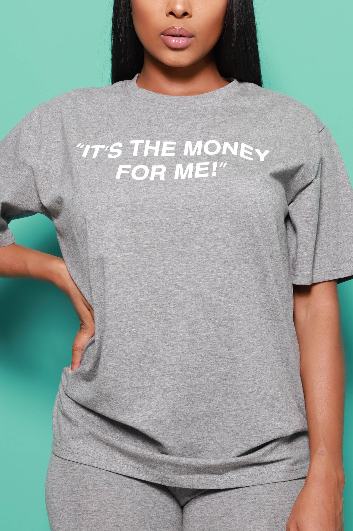 It's The Money For Me Biker Set - Grey - Swank A Posh