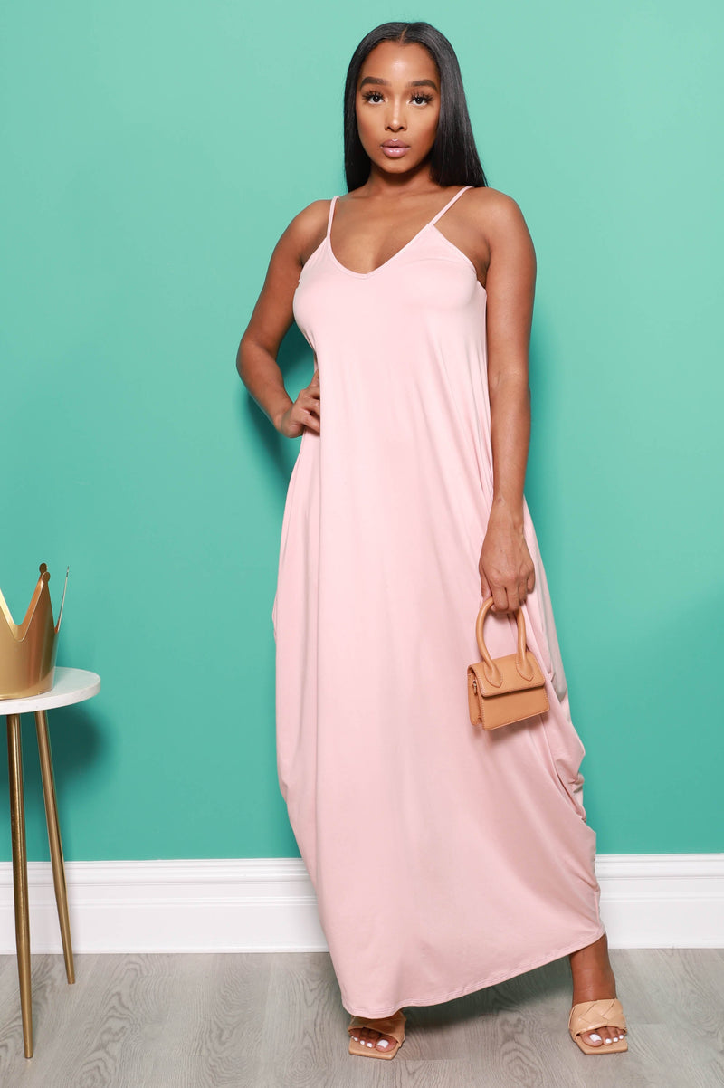 Hey Bestie Oversized Maxi Dress - Blush