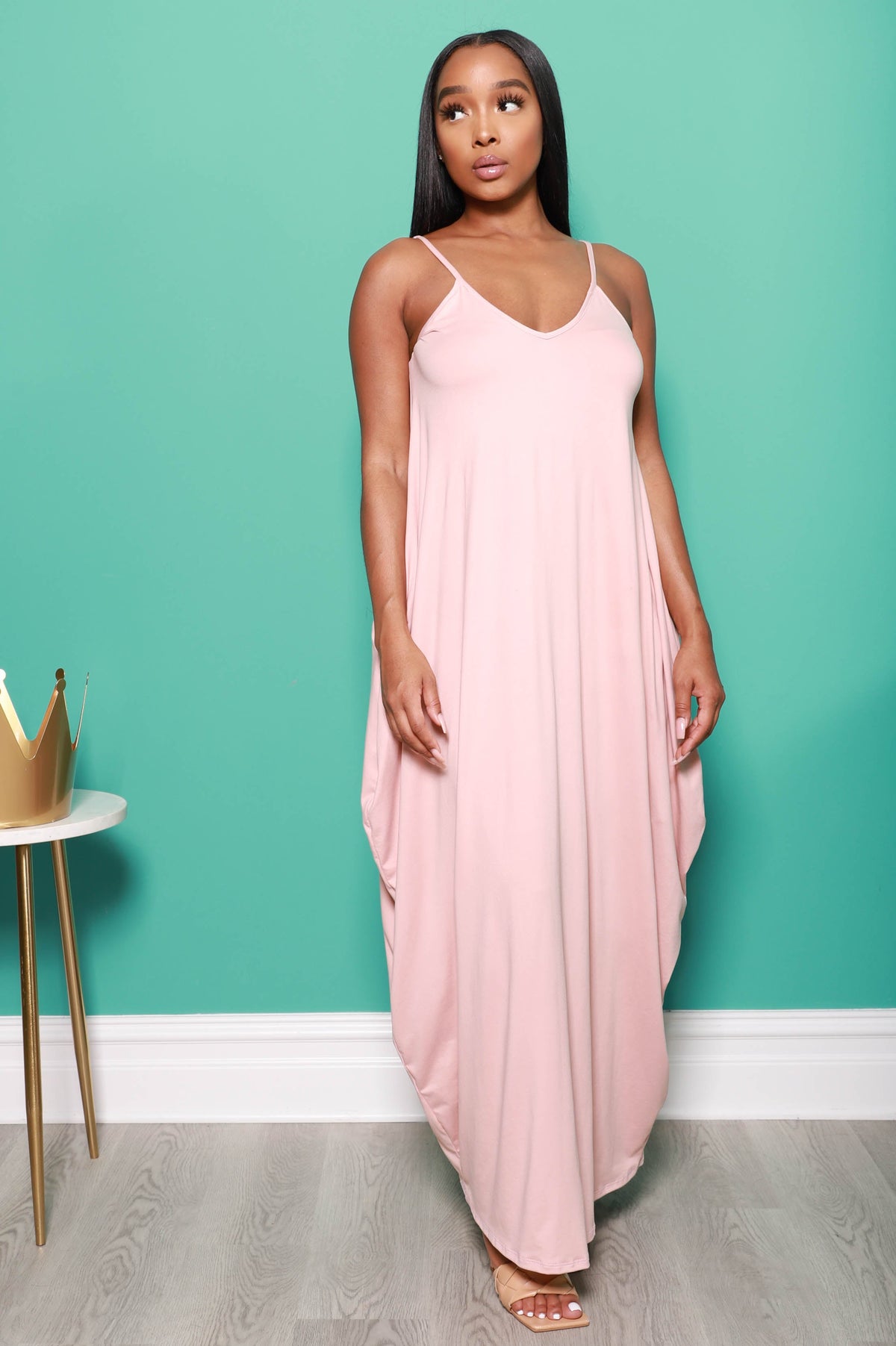 Hey Bestie Oversized Maxi Dress - Blush - Swank A Posh