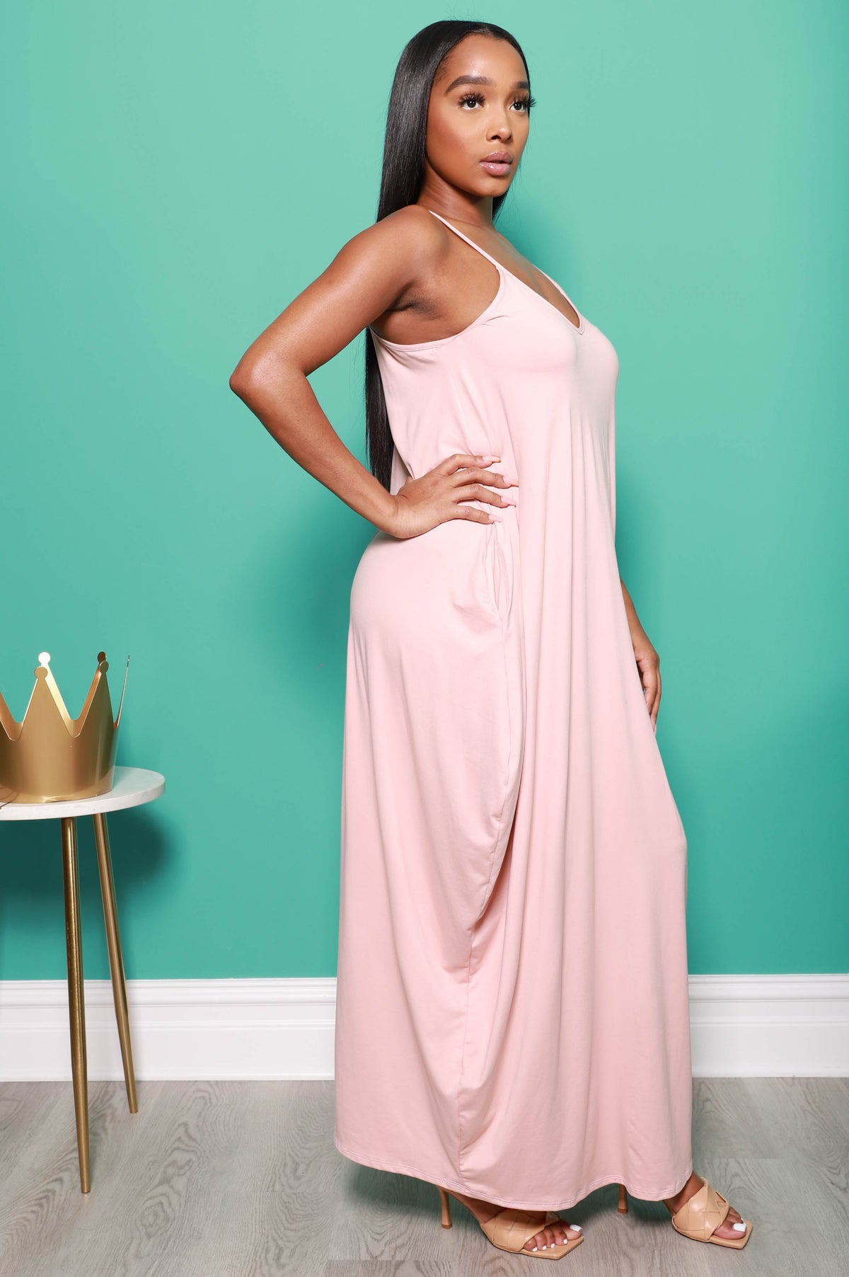 Hey Bestie Oversized Maxi Dress - Blush - Swank A Posh