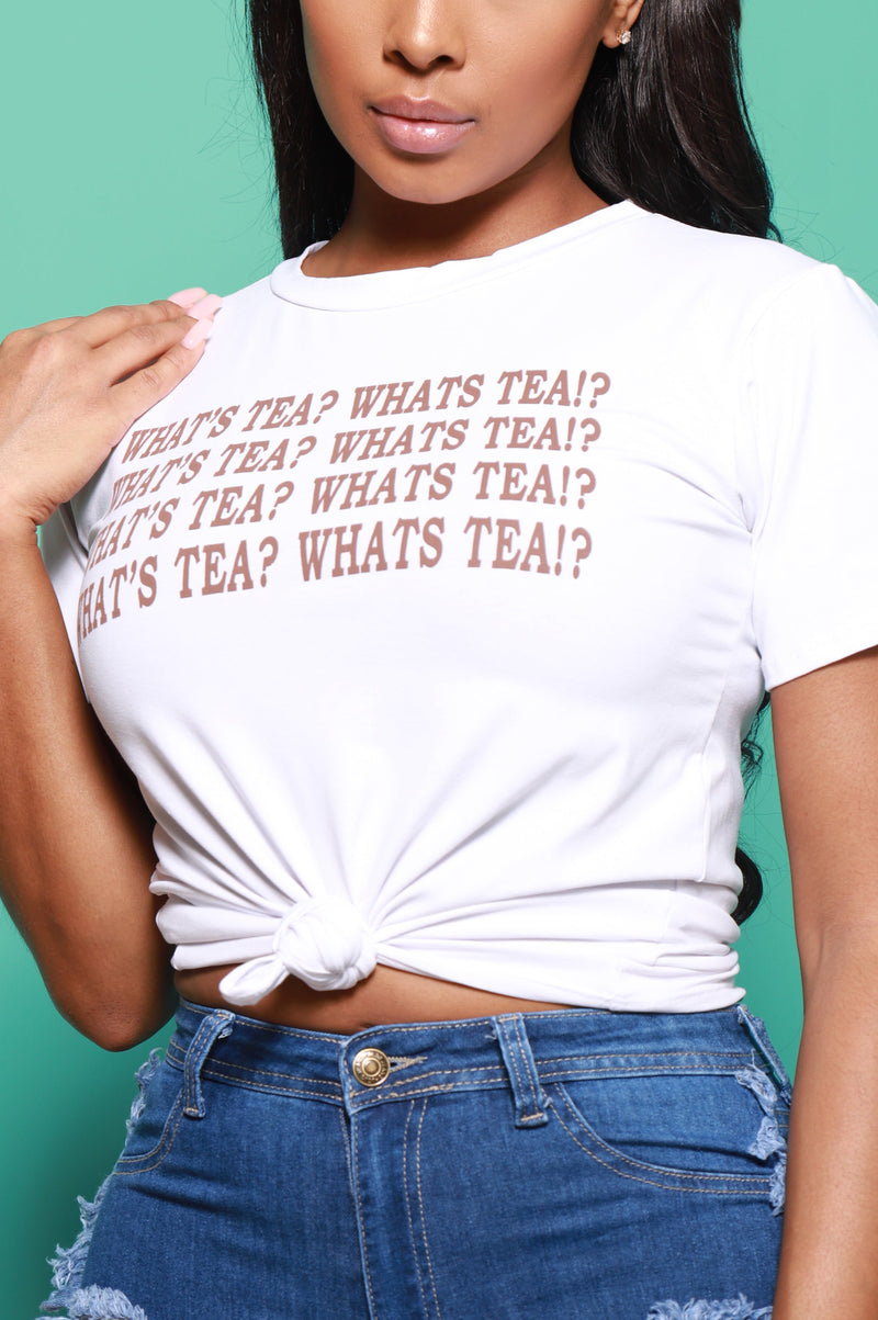 What's Tea? Printed T-Shirt - White