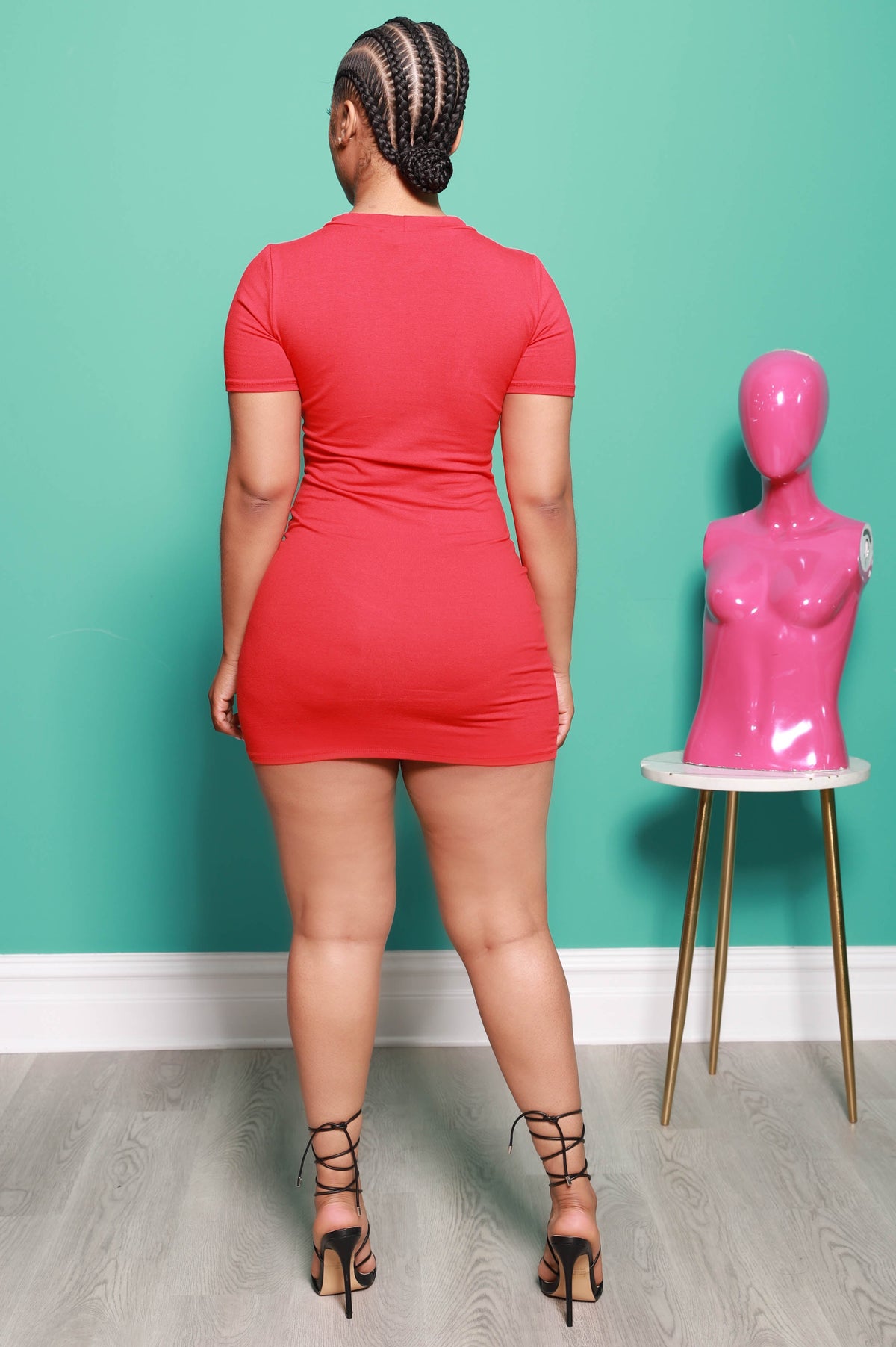 Wild Child Distressed Printed T-Shirt Dress - Red - Swank A Posh