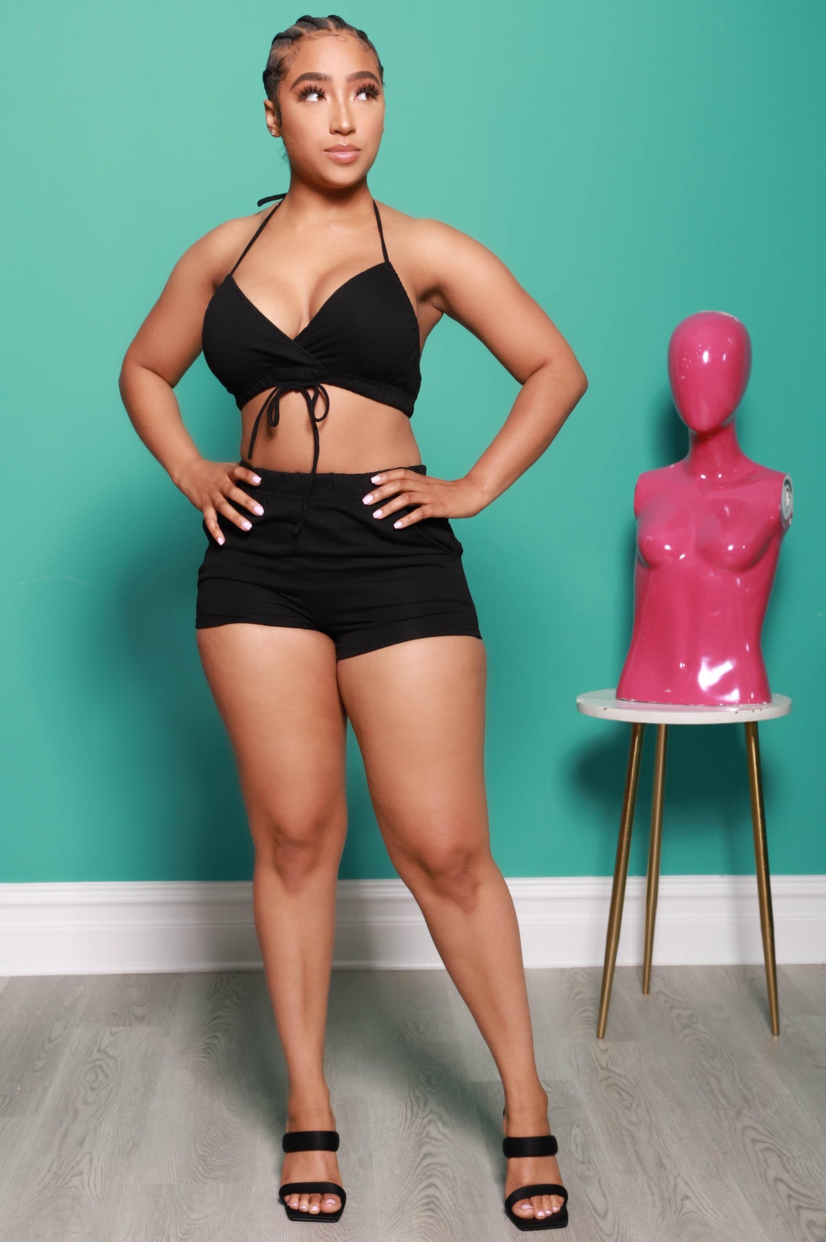 Dare to Bare Short Set - Black - Swank A Posh