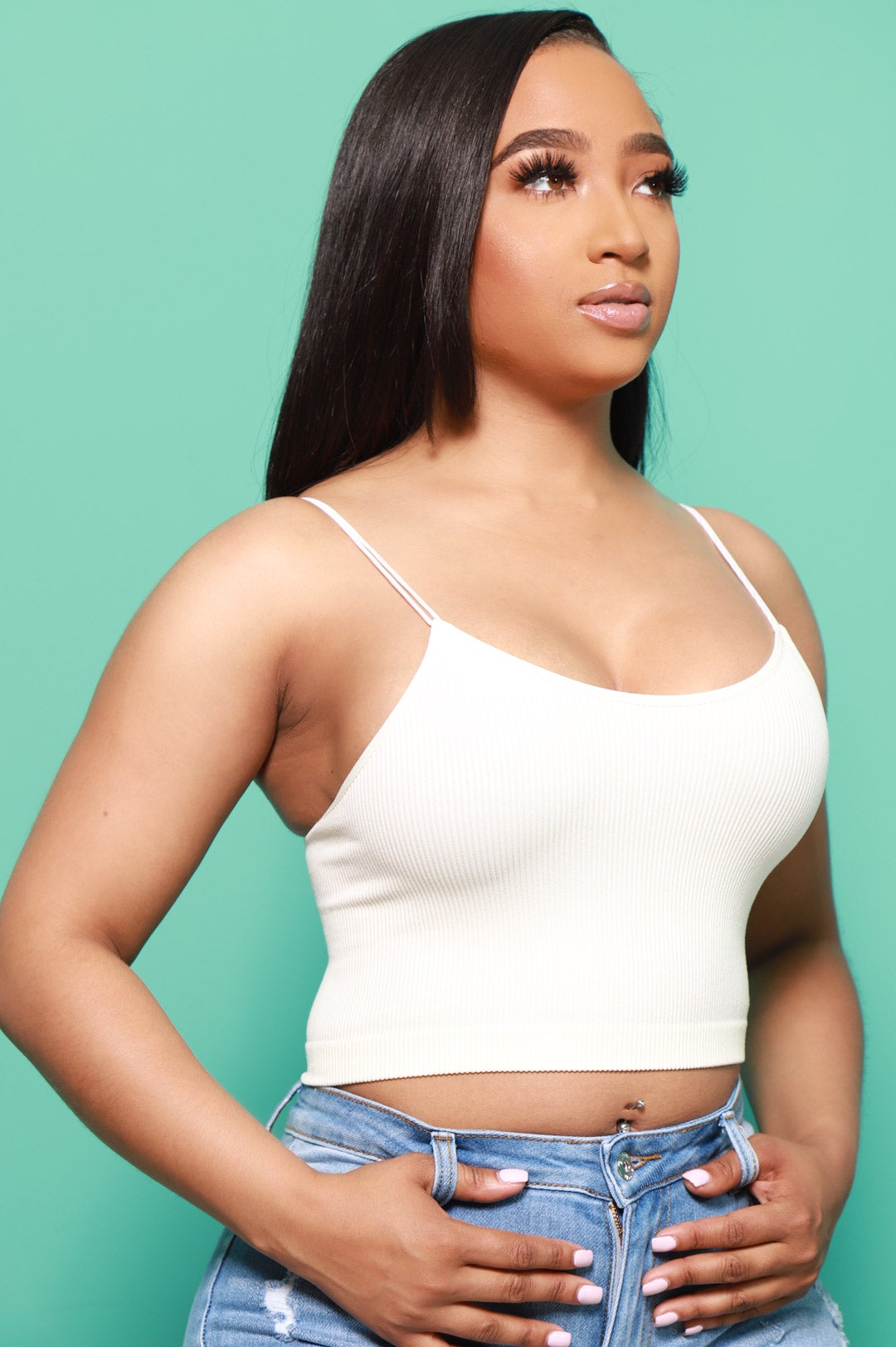 My Rules Cropped Ribbed Tank - Ivory - Swank A Posh