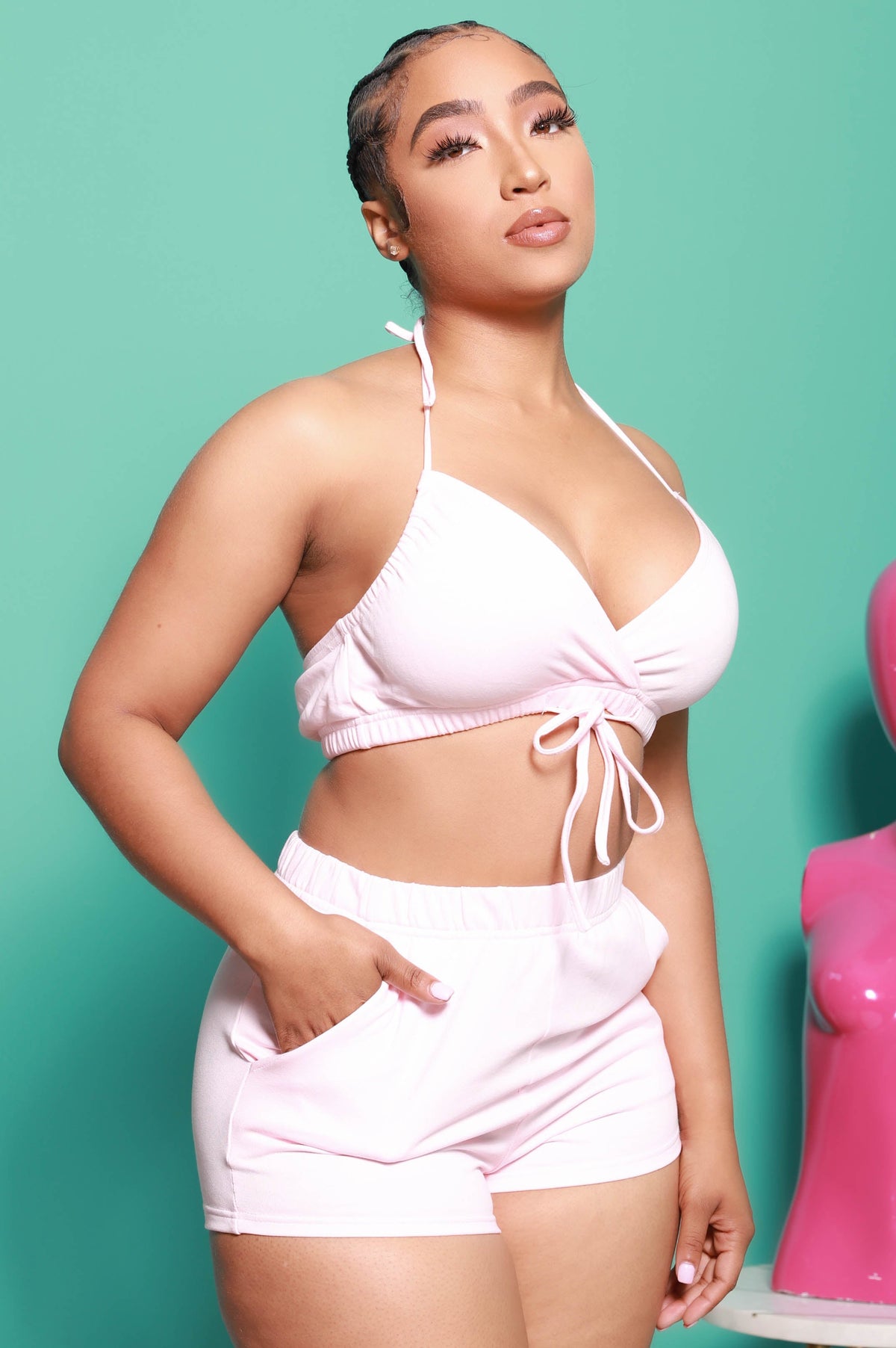 Dare to Bare Short Set - Pink - Swank A Posh