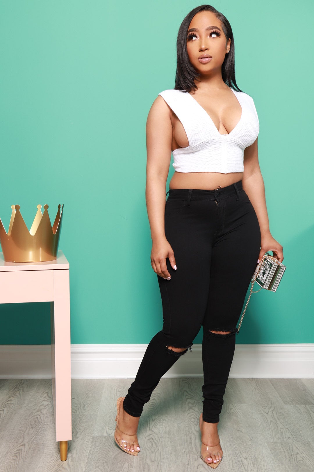 Having It High Rise Stretchy Jeans - Black - Swank A Posh