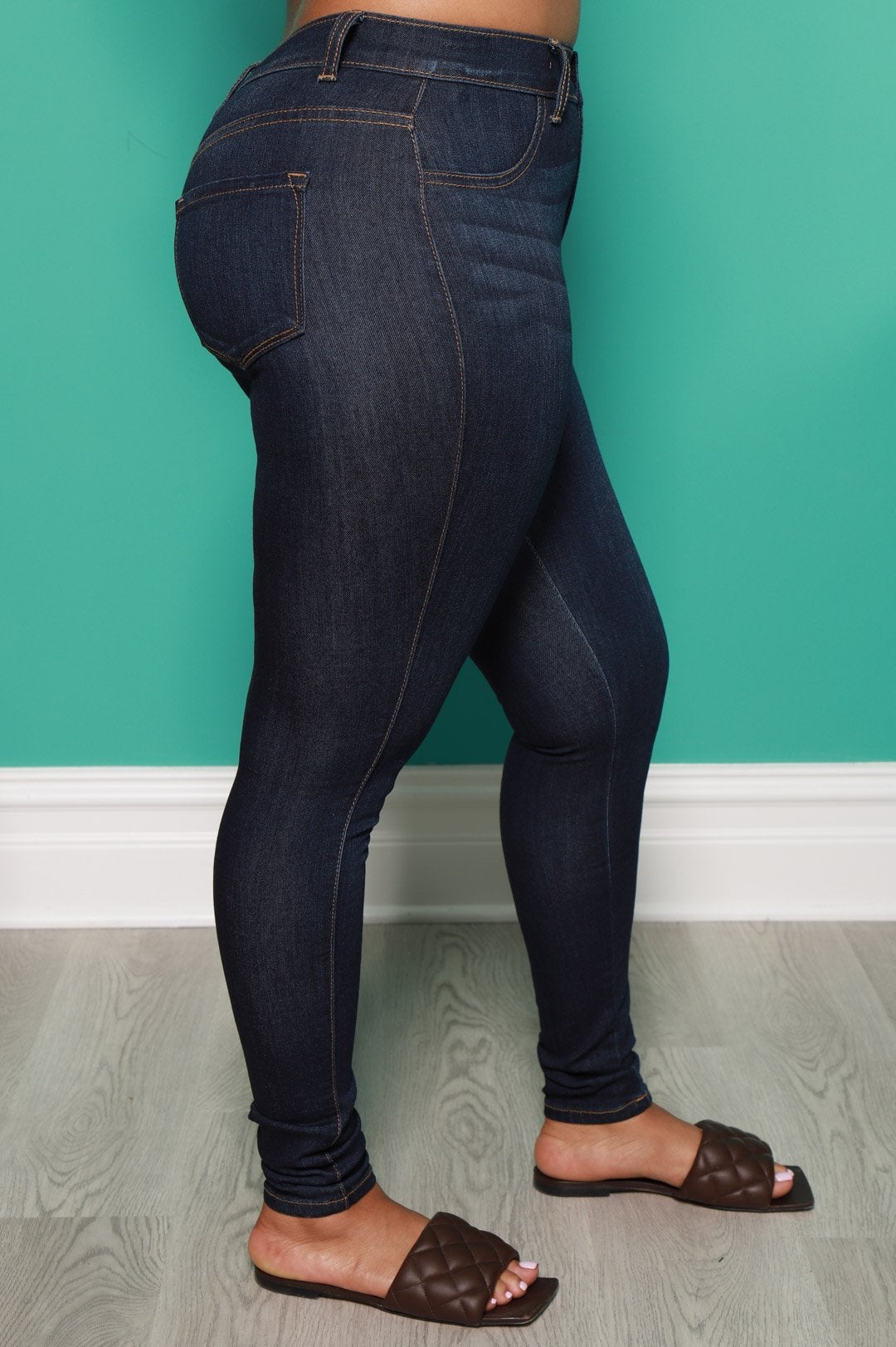 Scope High Rise Stretchy Jeans - Dark Wash - Swank A Posh