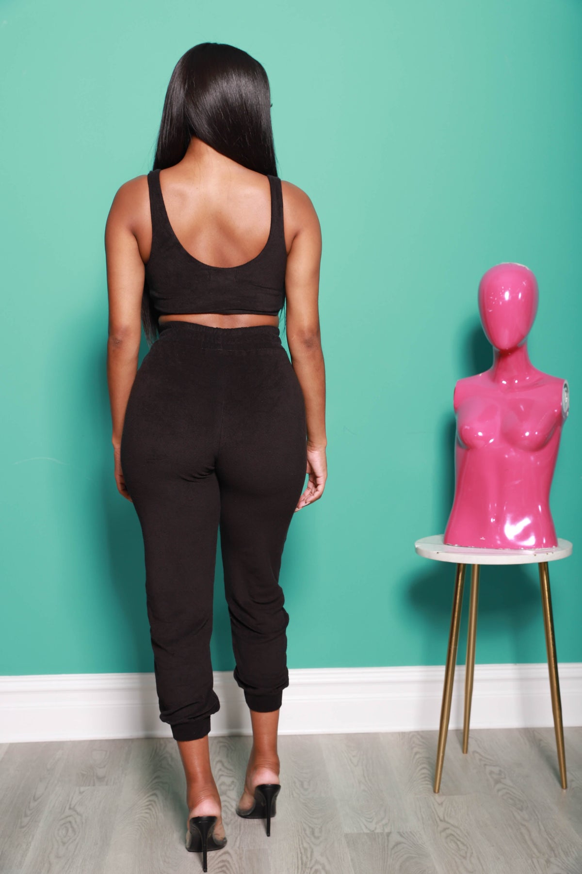 Calm Down Terrycloth Jogger Set - Black - Swank A Posh