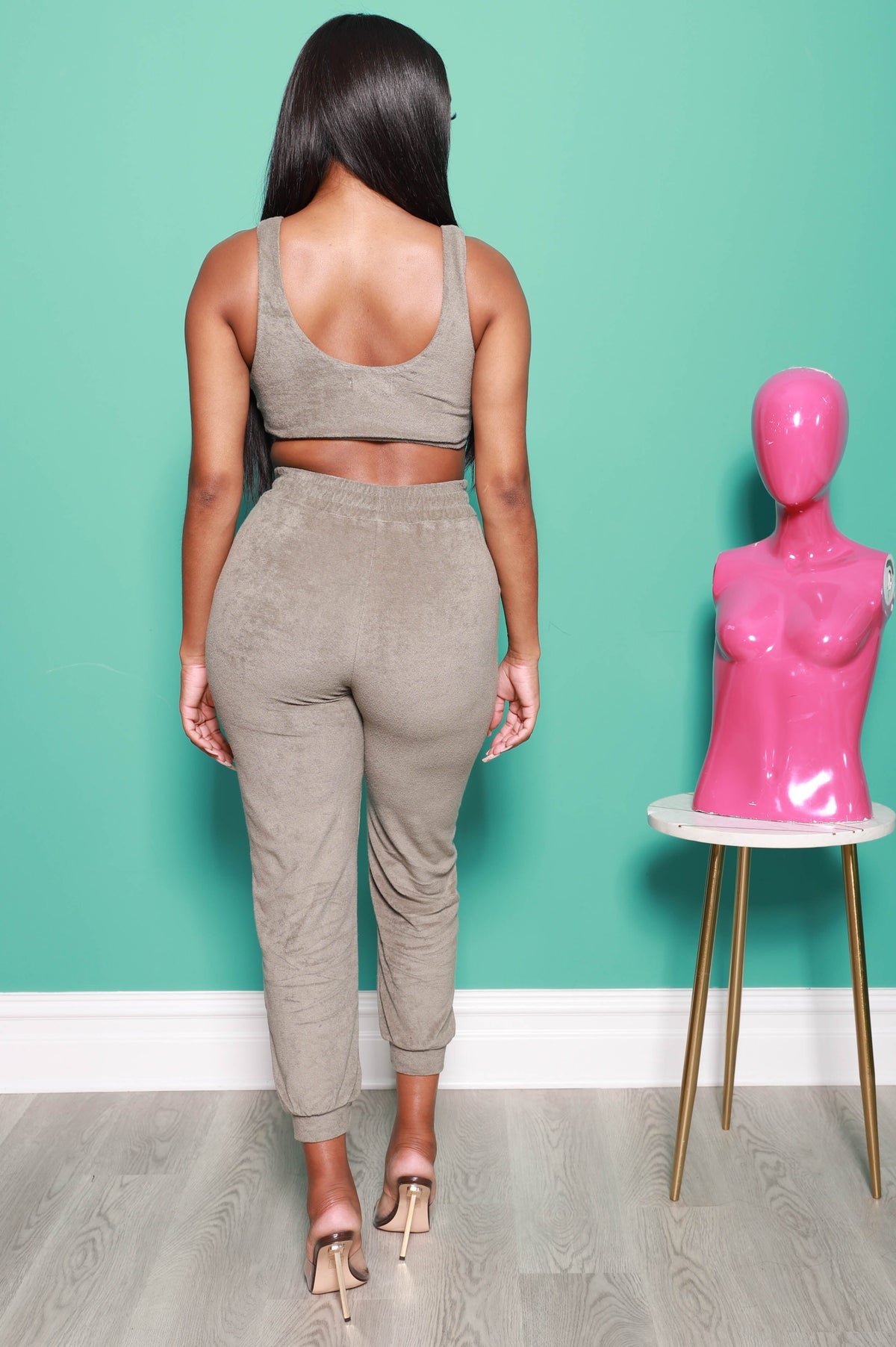 Calm Down Terrycloth Jogger Set - Olive - Swank A Posh