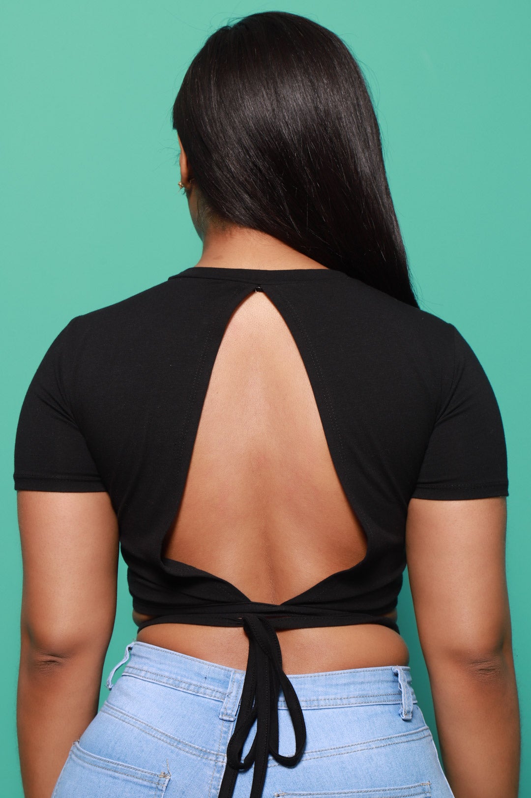 Say My Name Printed Cropped T-Shirt - Black - Swank A Posh