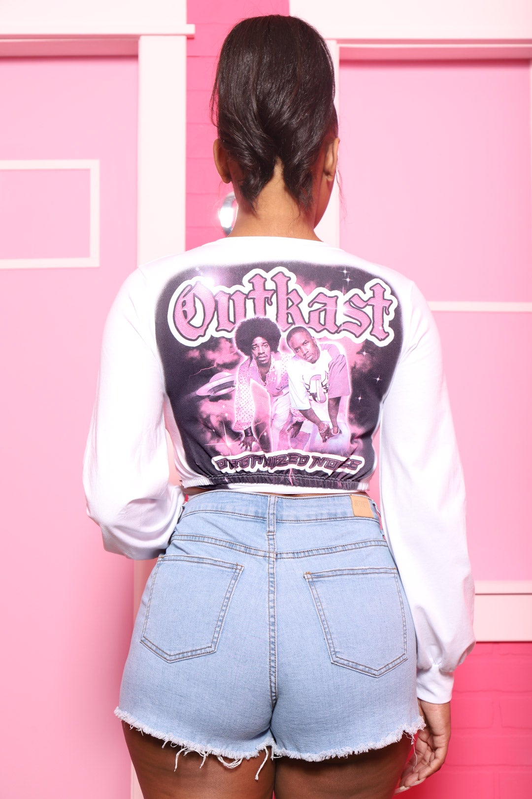 Outkast Cover Graphic Crop Top - White - Swank A Posh