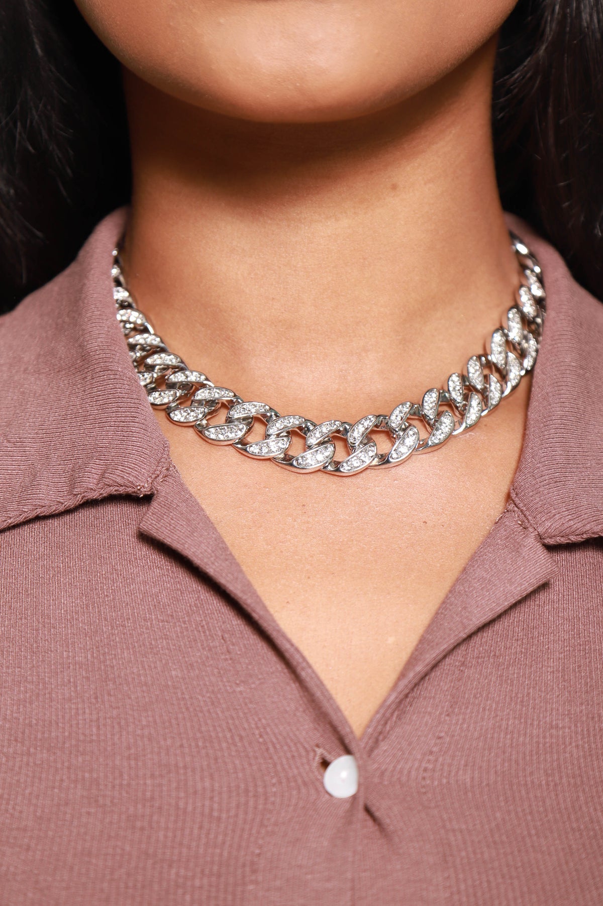 Glimmer Earring & Necklace Set - Silver - Swank A Posh