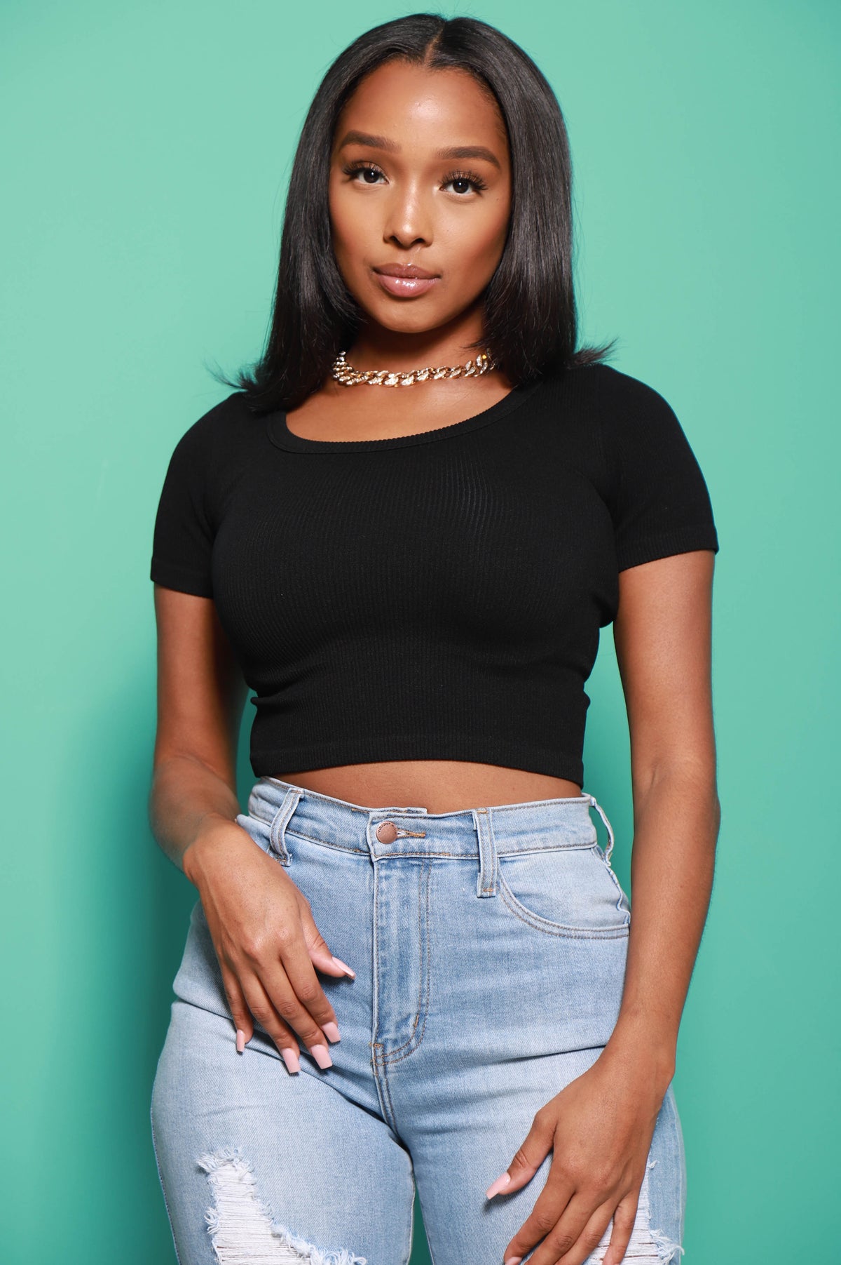 Don&#39;t Miss Out Ribbed Crop Top - Black - Swank A Posh