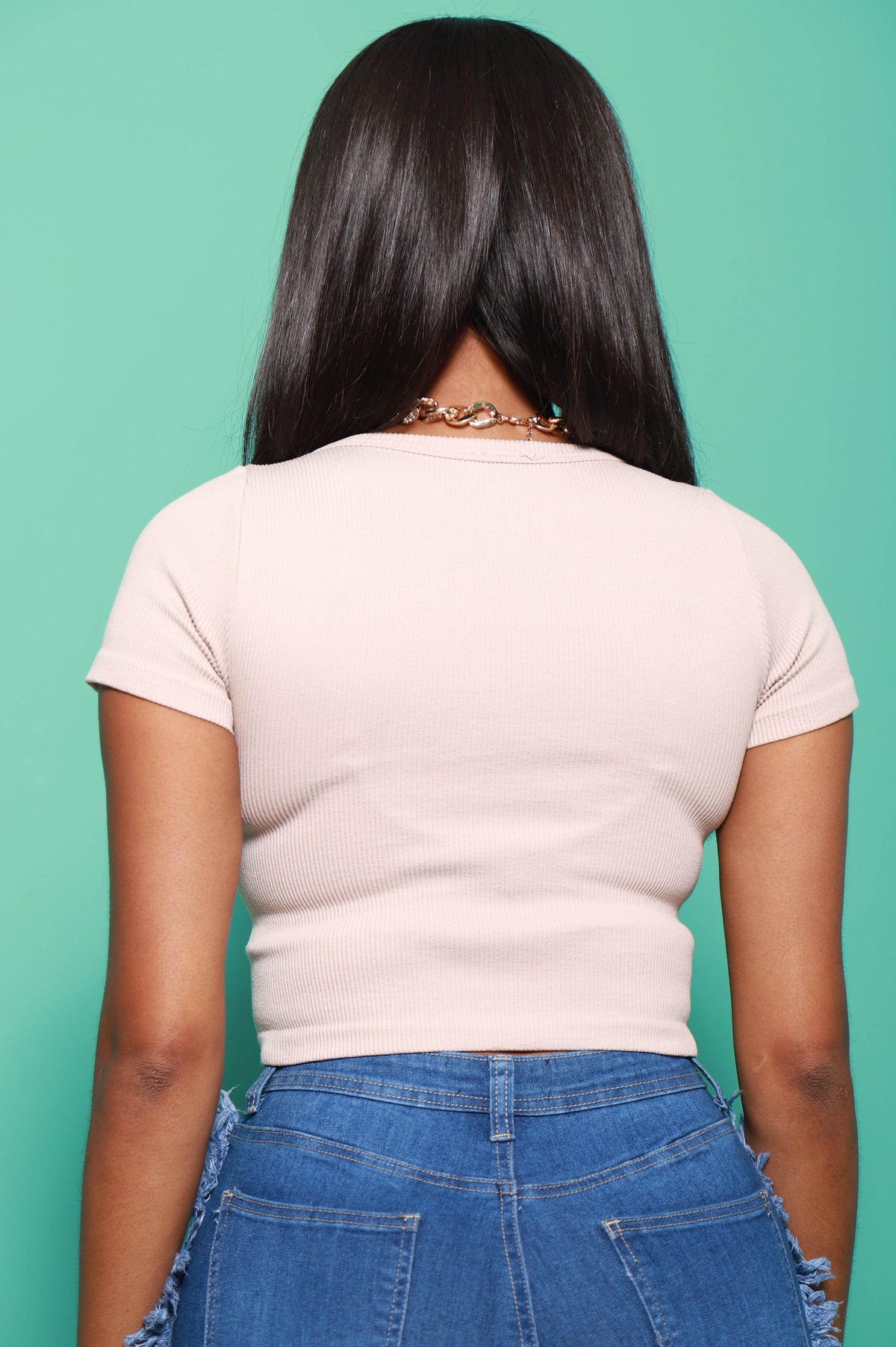 Don't Miss Out Ribbed Crop Top - Taupe - Swank A Posh