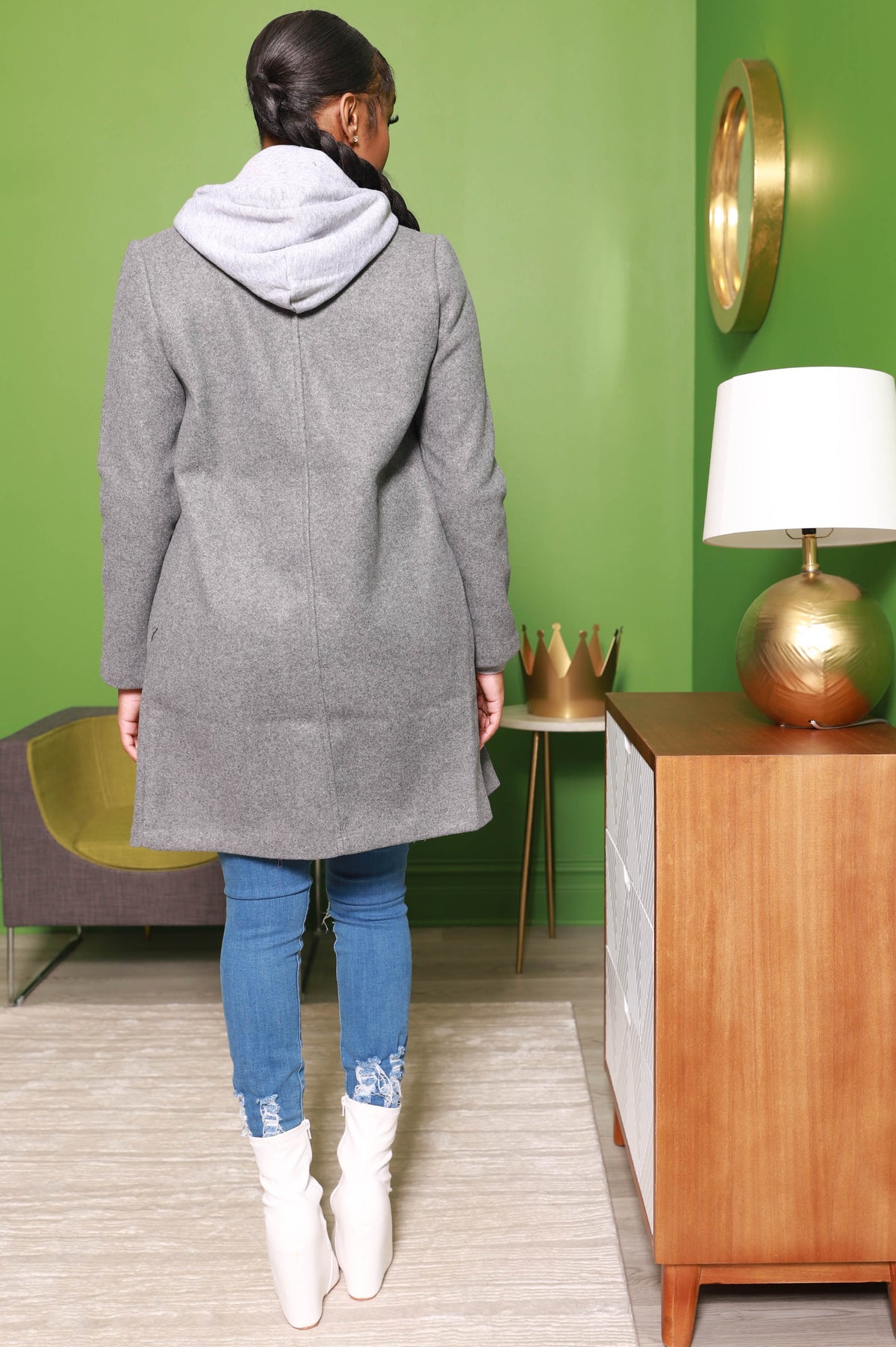 Warm Vibes Longline Trench Coat - Grey - Swank A Posh