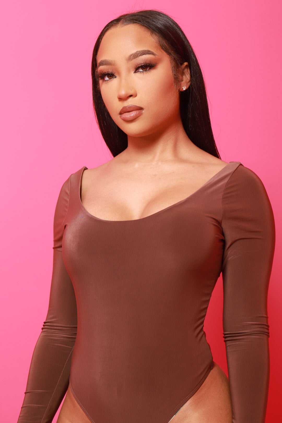 Lodge Simple Full Shaping Bodysuit - Mocha - Swank A Posh