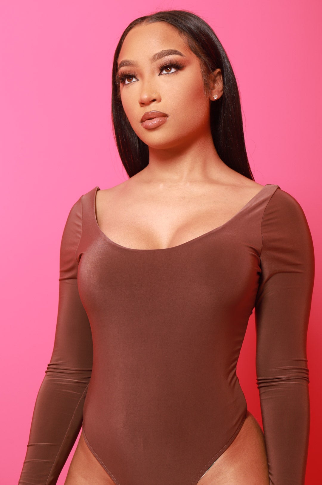 Lodge Simple Full Shaping Bodysuit - Mocha - Swank A Posh