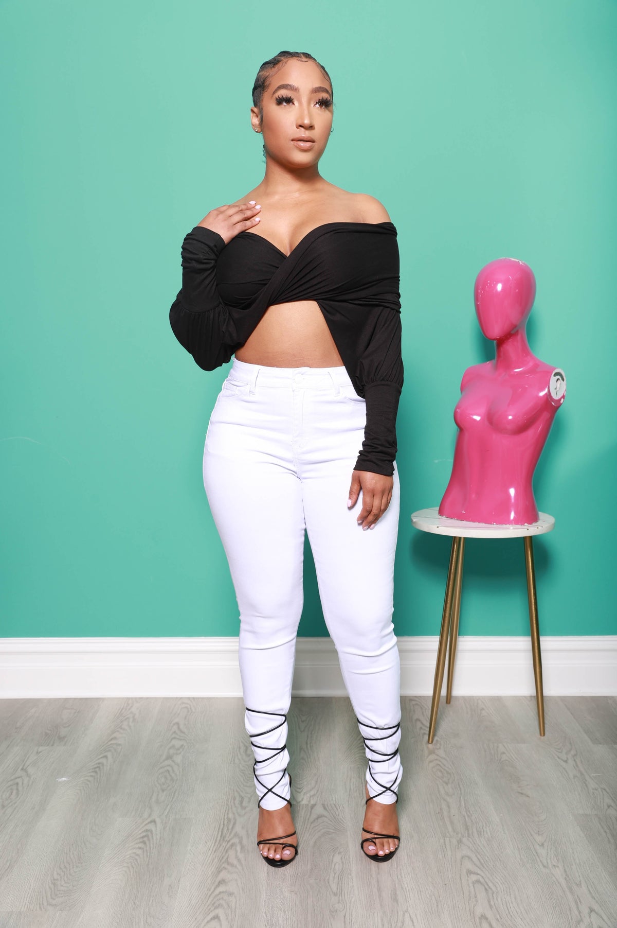 Have It All Multi Way Wrap Shirt - Black - Swank A Posh