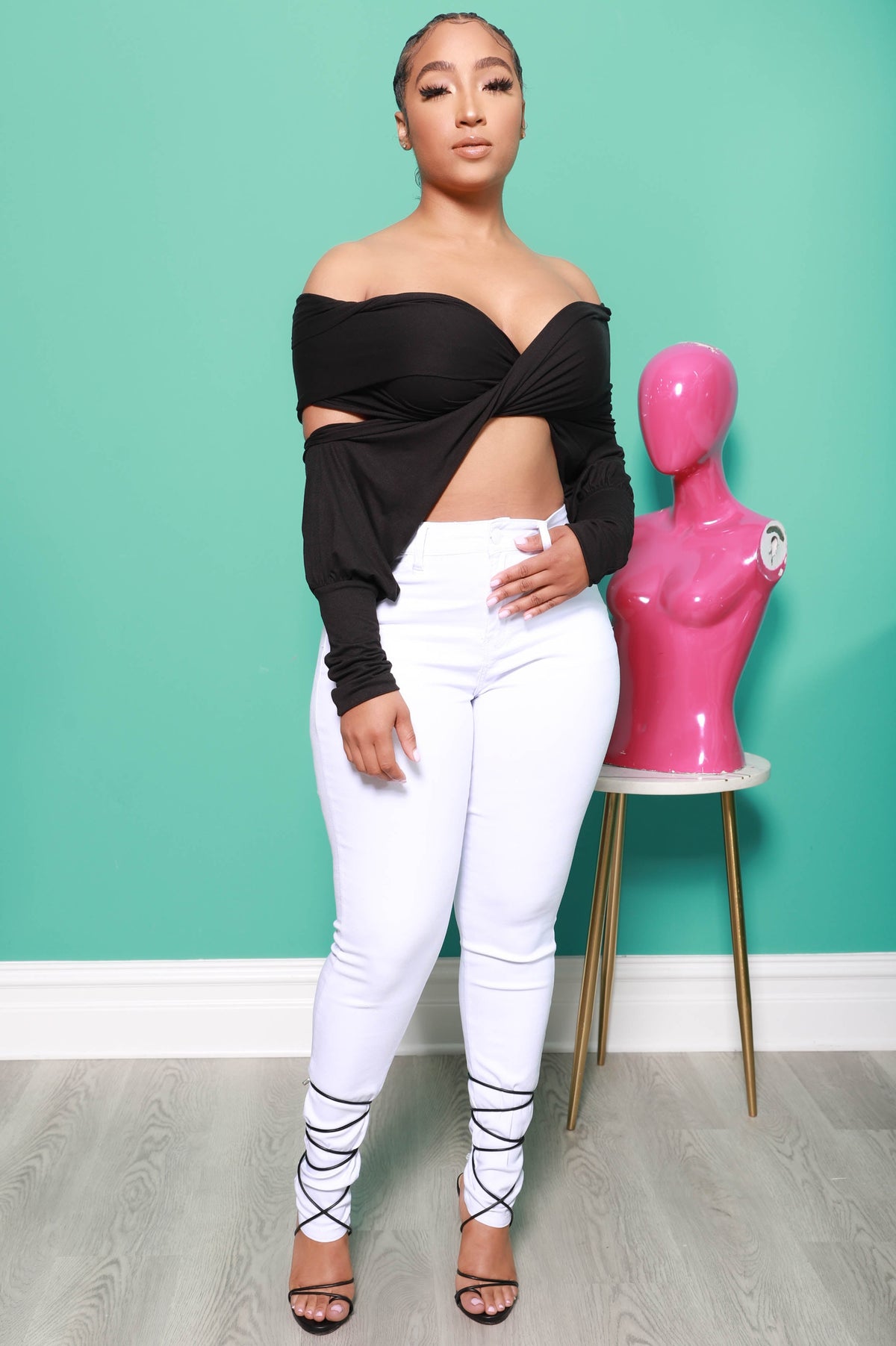 Have It All Multi Way Wrap Shirt - Black - Swank A Posh